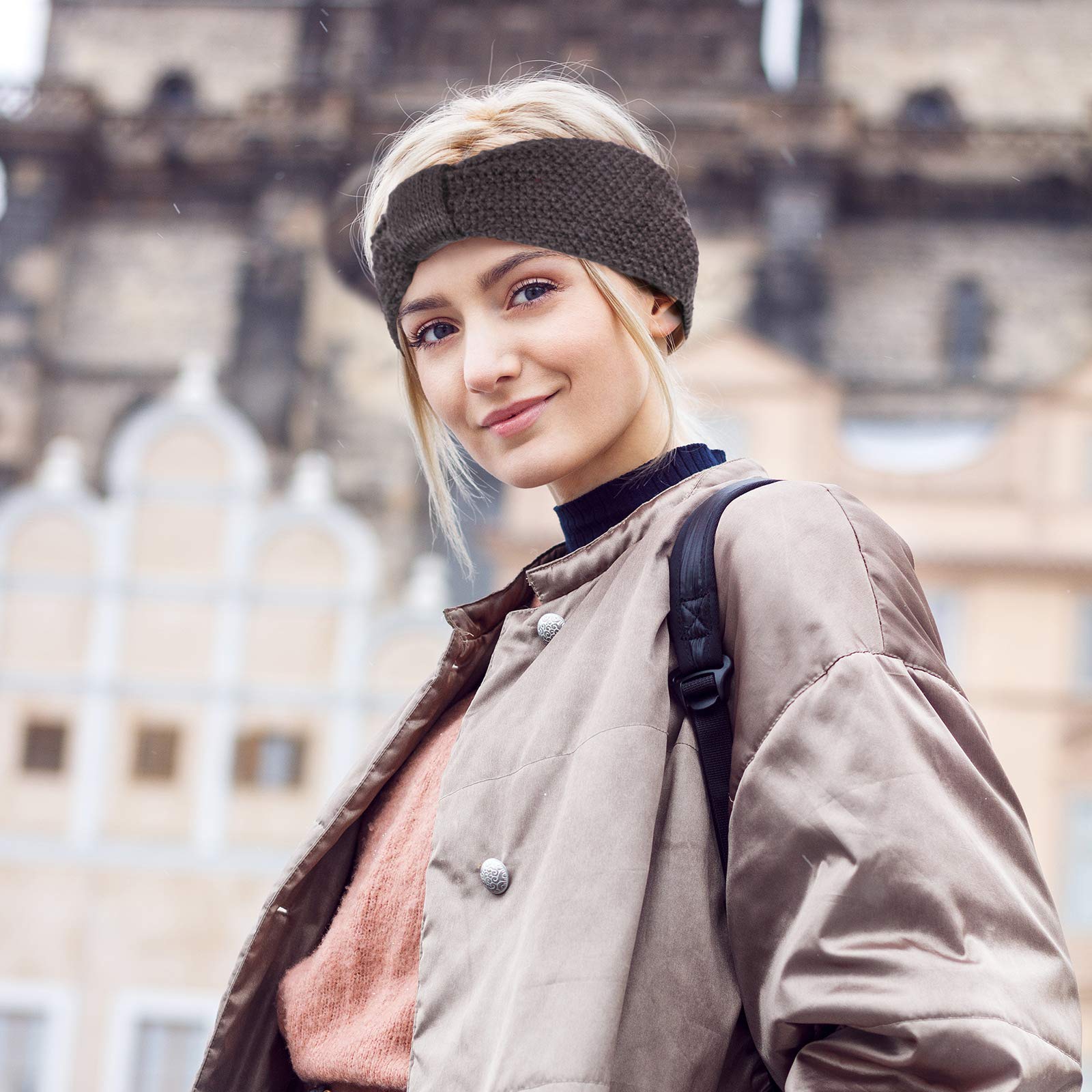 WILLBOND 6 Pack Winter Knit Bow Headbands - Fleece Lined Ear Warmers & Elastic Head Wraps for Women - Perfect for Christmas, Valentine's Day & Cold Weather Fashion Accessories