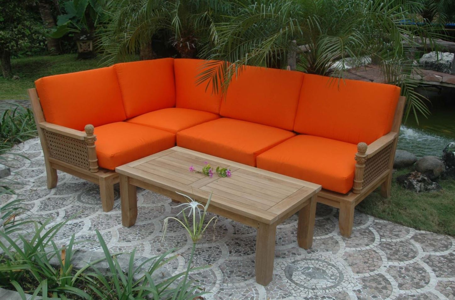 Anderson Teak Luxe 2-Piece Modular Outdoor Patio Furniture Set 71 - Durable Teak Wood Sectional Sofa for Garden, Poolside & Backyard Relaxation