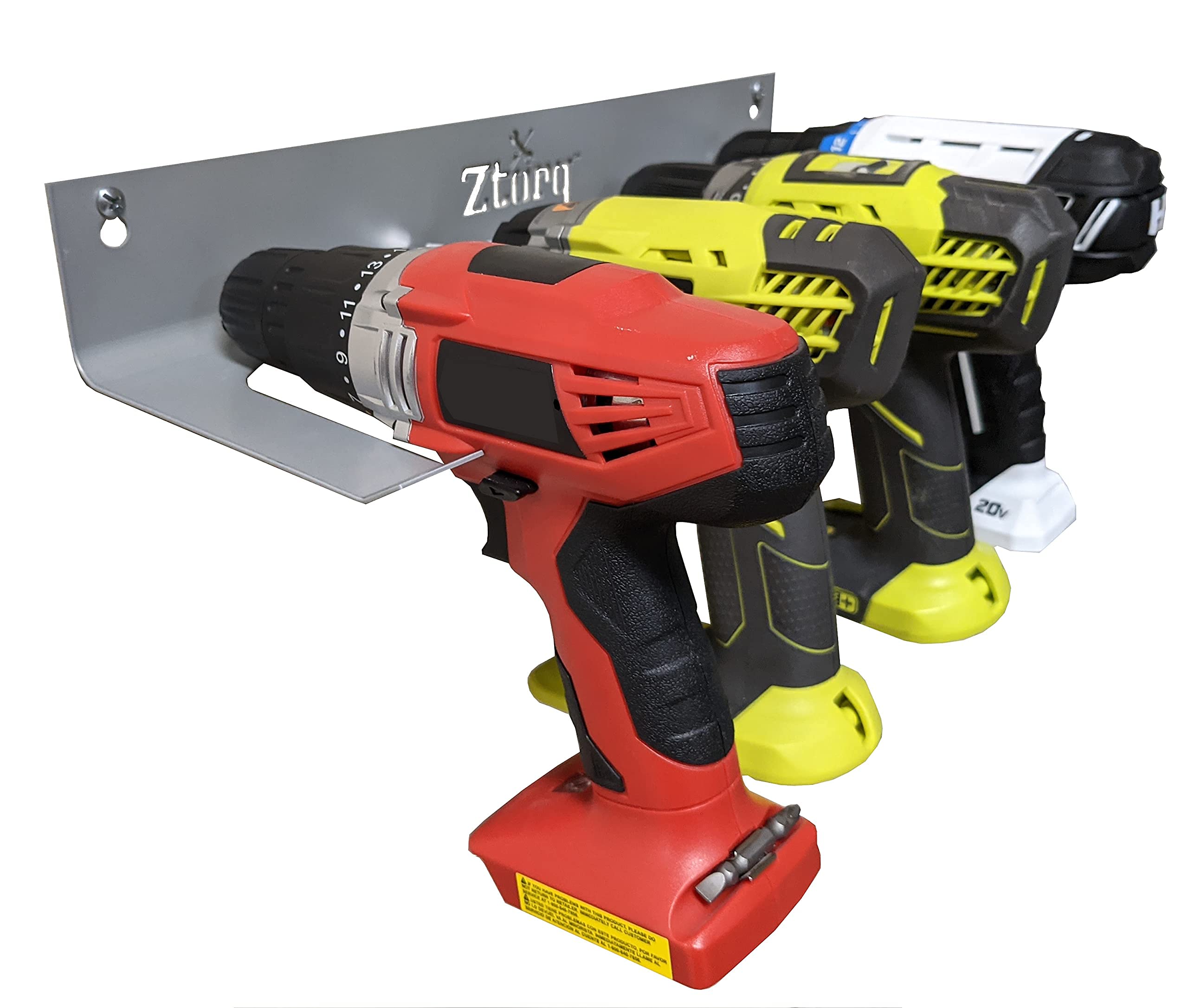 Ztorq Cordless Drill Tool Organizer - Wall Mount Drill Holder Storage Rack for Garage & Workshop Organization | Perfect for Power Tool Storage & DIY Projects