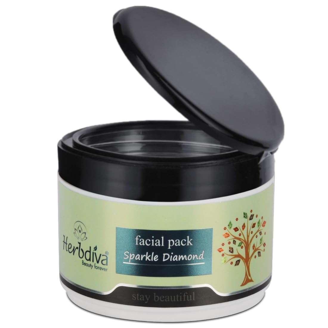 Herbdiva Sparkle Diamond Face Pack 250g - Radiance-Boosting Hydrating Facial Mask with Diamond Bhasma for Glowing Skin | Suitable for All Skin Types | Perfect for Spa Nights, Bridal Prep & Daily Skincare Routine