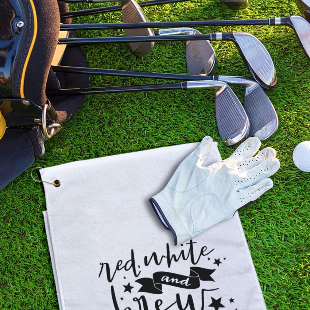 Custom Fathers Day Golf Towel - Red White & Brew Cotton Bag Accessories | Personalized Golf Gift for Dad | Perfect for Golf Courses, Father's Day Gifts & Sports Enthusiasts