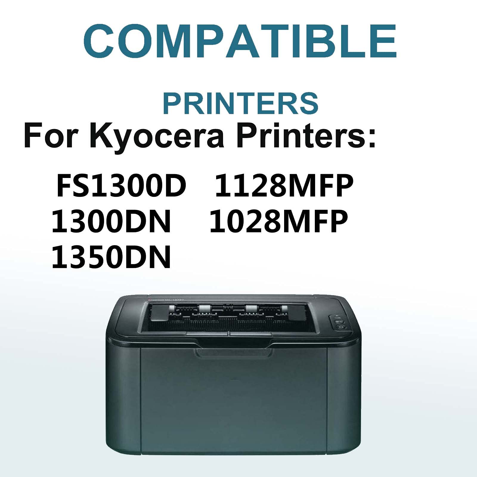 6-Pack High Capacity TK133 (TK-133) Compatible Toner Cartridge for Kyocera 1350DN Printer - Black Ink Replacement for Office & Home Printing Needs