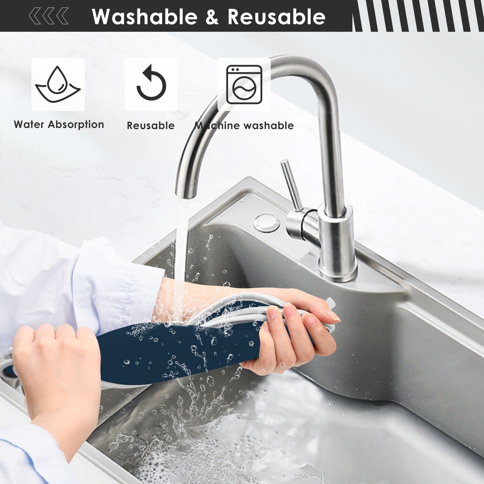 **Navy Blue Kitchen Sink Splash Guard Mat – Absorbent, Fast-Drying Faucet Drip Catcher – 2-Pack Countertop Pad for Water Protection (Ideal for Cooking, Dishwashing & Keeping Countertops Dry)**