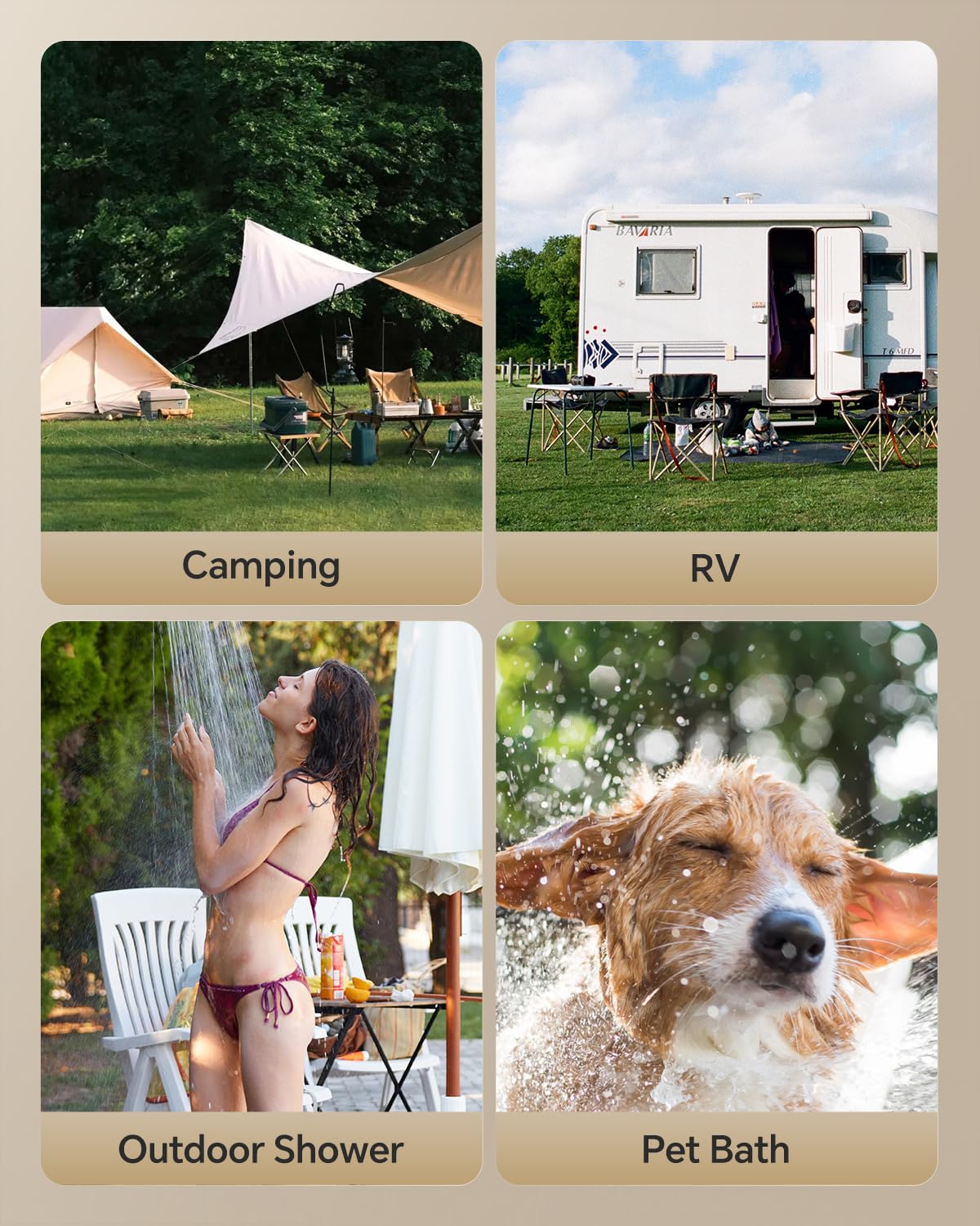 1.58 GPM Portable Tankless Water Heater - Instant Gas Propane Hot Water System for RV, Camping, Cabins & Outdoor Use | Lightweight with Handle for Easy Transport | Perfect for Showers, Washing Dishes & Outdoor Cleaning