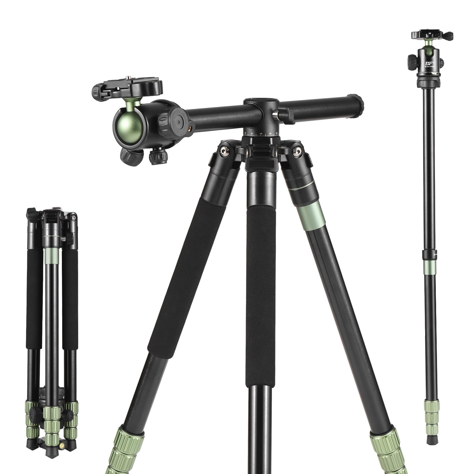 HUIOP 68-Inch Professional Aluminum Alloy Camera Tripod Stand with Panoramic Ballhead - Heavy Duty 10kg/22lbs Load Capacity for DSLR Cameras & Video Camcorders - Includes Carrying Bag for Travel, Photography & Videography