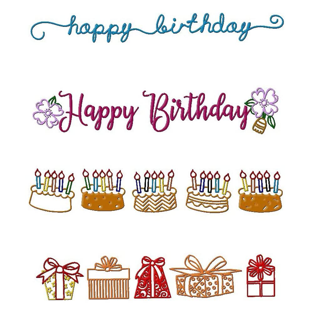 5PCS Happy Birthday Embossing Folder Templates for Card Making, Scrapbooking, DIY Crafts – Perfect for Greeting Cards, Photo Albums, and Handmade Birthday Gifts | Great for Parties, Invitations & Home Decor
