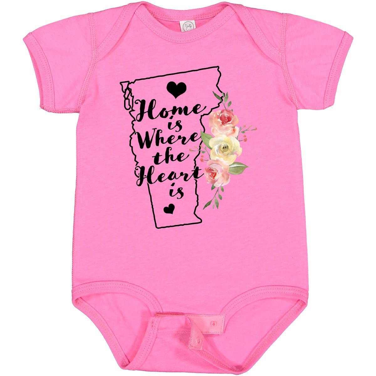 Inktastic Vermont Home is Where The Heart is Watercolor Baby Bodysuit - Soft Cotton Infant Onesie for Newborns, Boys & Girls - Perfect for Family Photos, Holidays & Everyday Wear