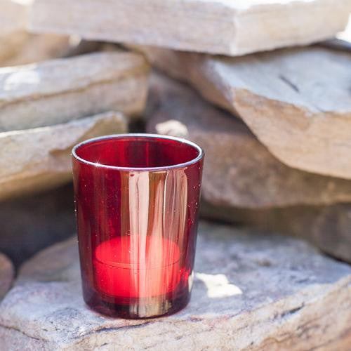10 Pack Red Glass Votive Tealight Candle Holders - Elegant Wedding, Christmas, Valentine's Day Party Decorations - Perfect for Table Centerpieces, Bridal Showers, and Romantic Home Ambiance