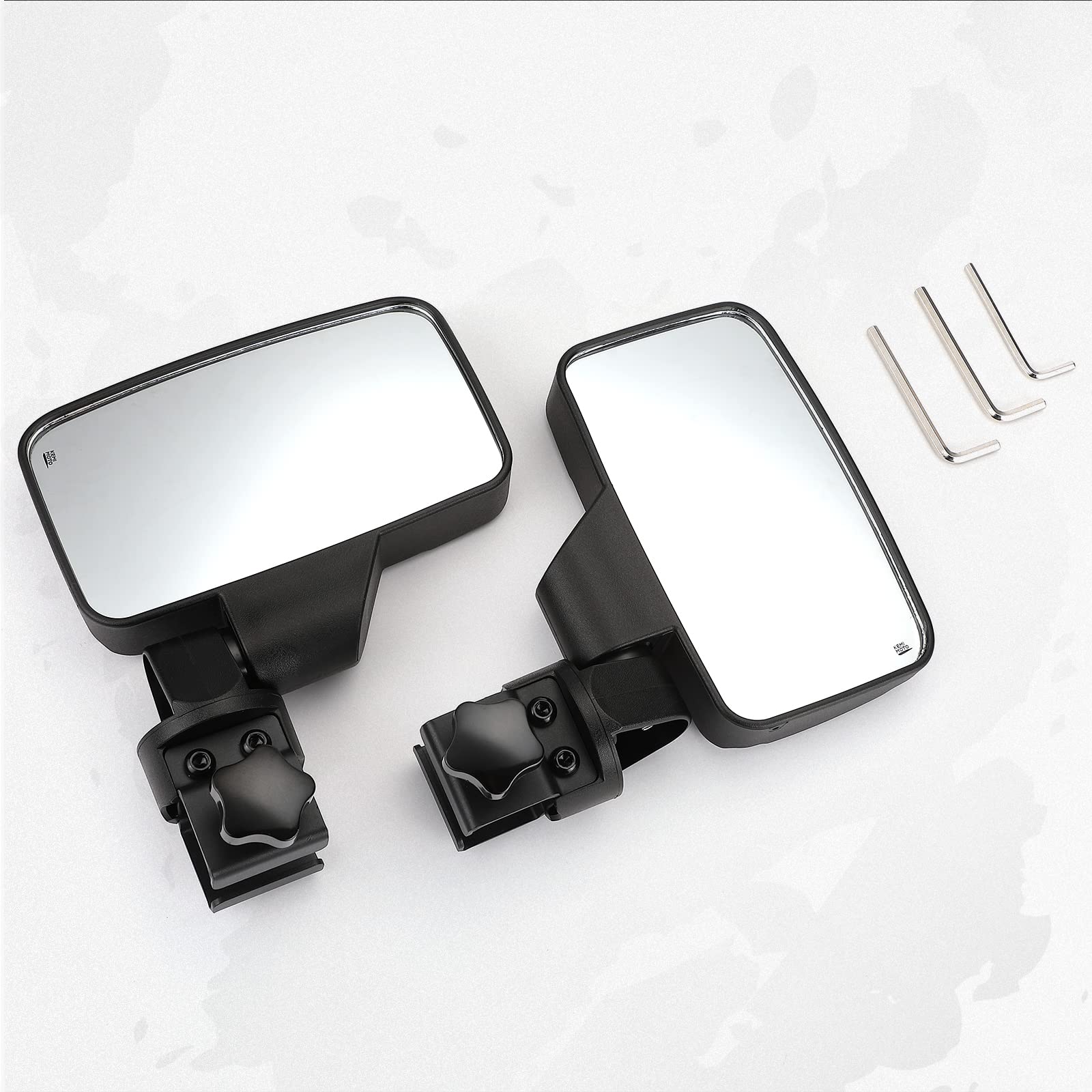 Kemimoto Universal Golf Cart Side Mirrors - No Drilling Required, Fits 1.0