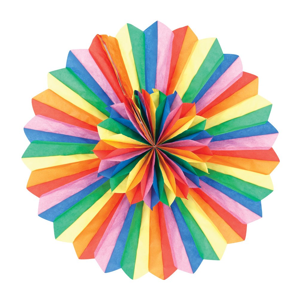 Colorful Fiesta Tissue Paper Fans for Party Decorations - Creative Converting Multi-Color Mexican Party Supplies for Cinco de Mayo, Birthday & Wedding Celebrations