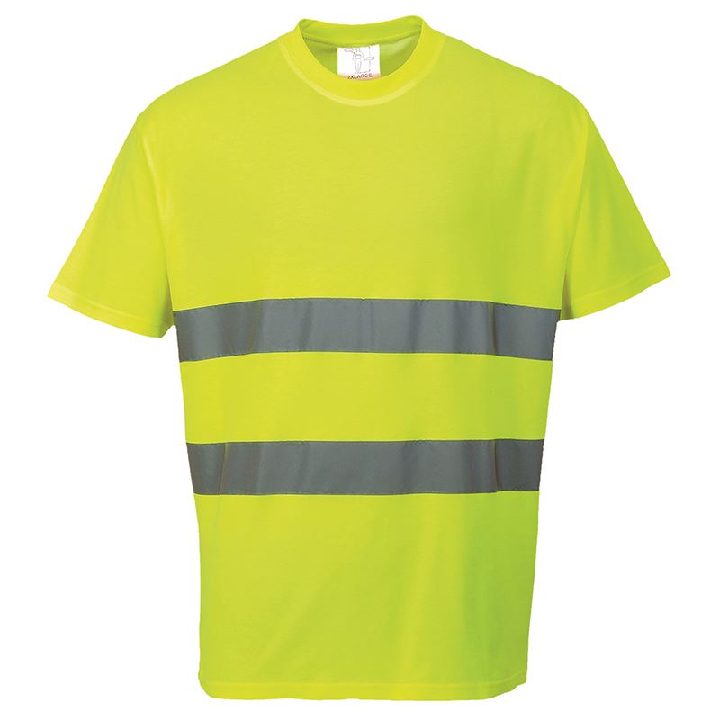 Portwest PW090 Men's 100% Cotton Comfort T-Shirt - Soft Breathable Casual Tee for Everyday Wear, Work & Outdoor Activities