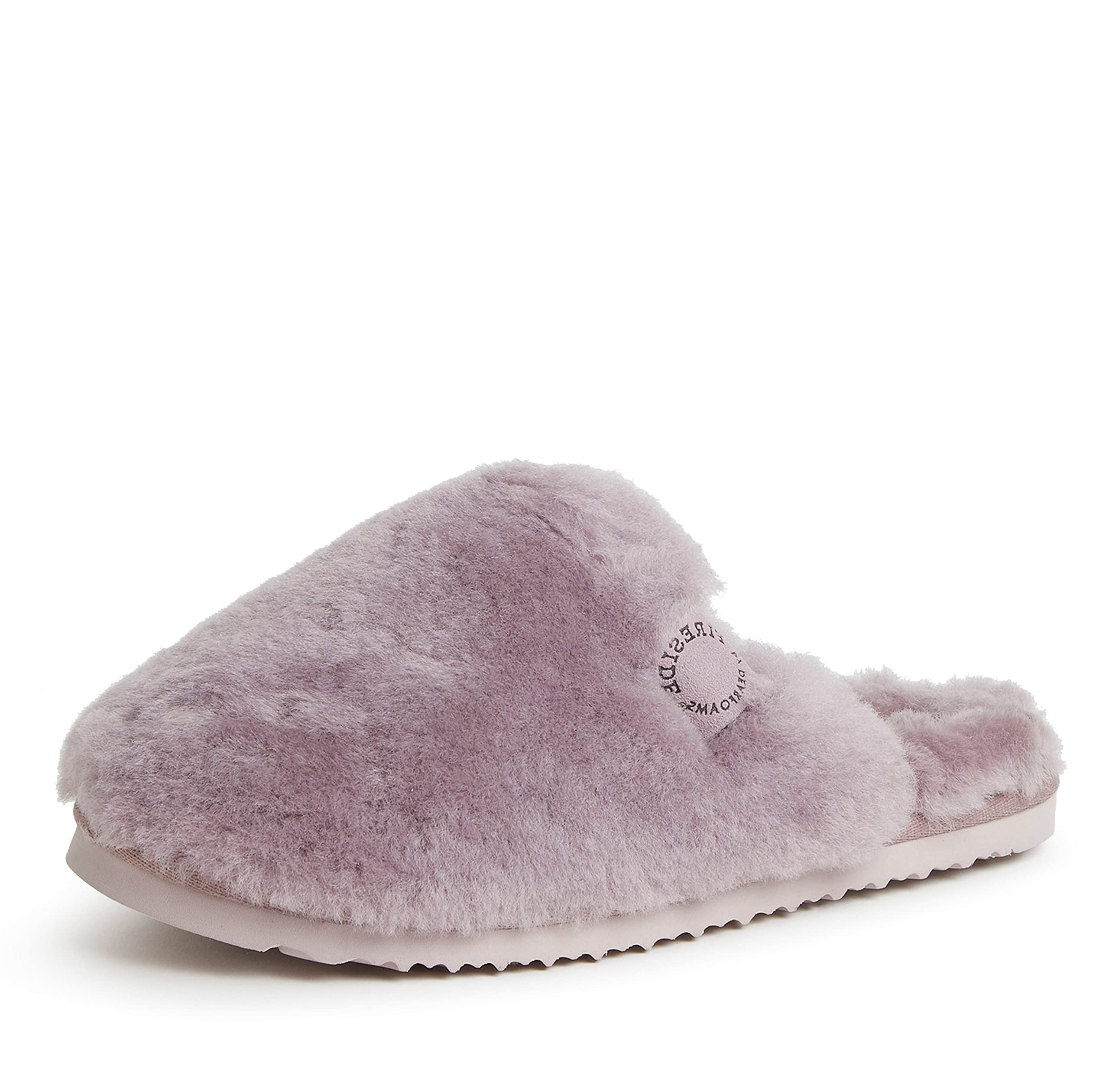 Dearfoams Women's Shelly Beach All-Over Shearling Scuff Slippers - Easy On/Off Cozy House Shoes for Indoor & Outdoor Wear - Perfect for Lounging, Travel, and Relaxation at Home