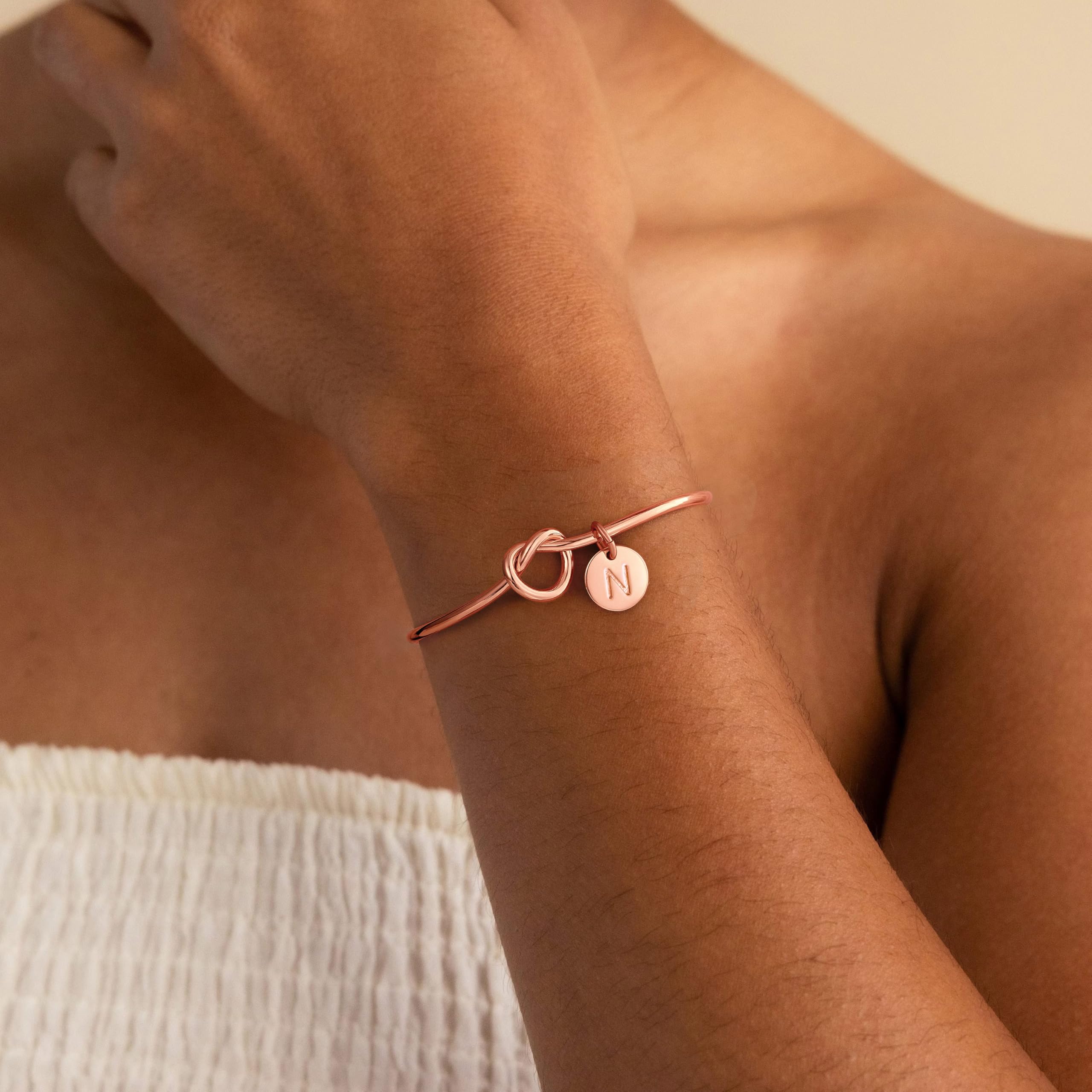 Personalized Initial A-Z Bracelets for Women - Gold Letter Cuff Bangle Jewelry, Custom Bridesmaid Gifts for Wedding Day | Perfect for Bridal Party, Anniversary, Birthday & Special Occasions