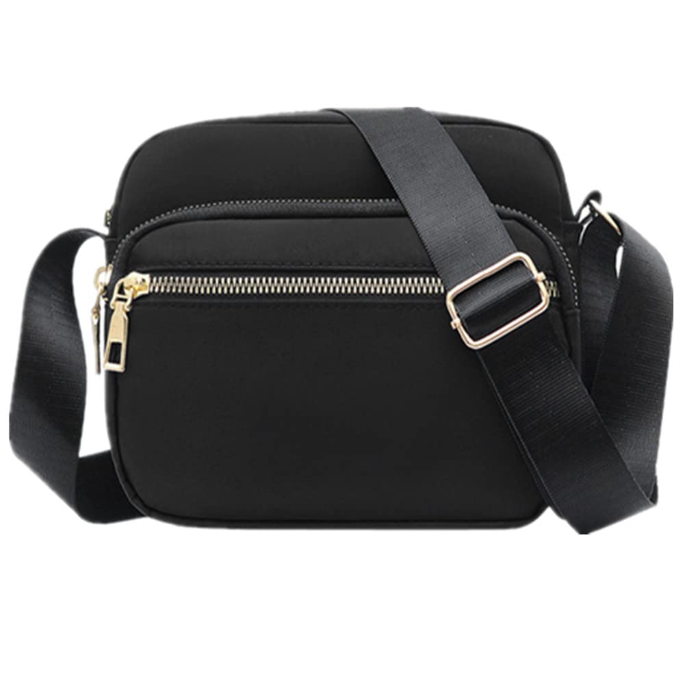 DIHKLCIO Women's Waterproof Nylon Crossbody Bag - Stylish Casual Messenger Purse for Everyday Use, Travel & Shopping (Black)