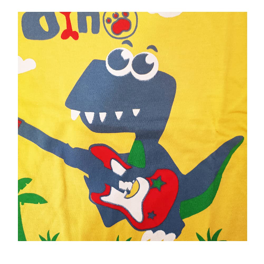 Dinosaur Print Boys' 4-Piece Toddler T-Shirt & Shorts Set - Summer Outfit for Playtime, Daycare & Outdoor Adventures