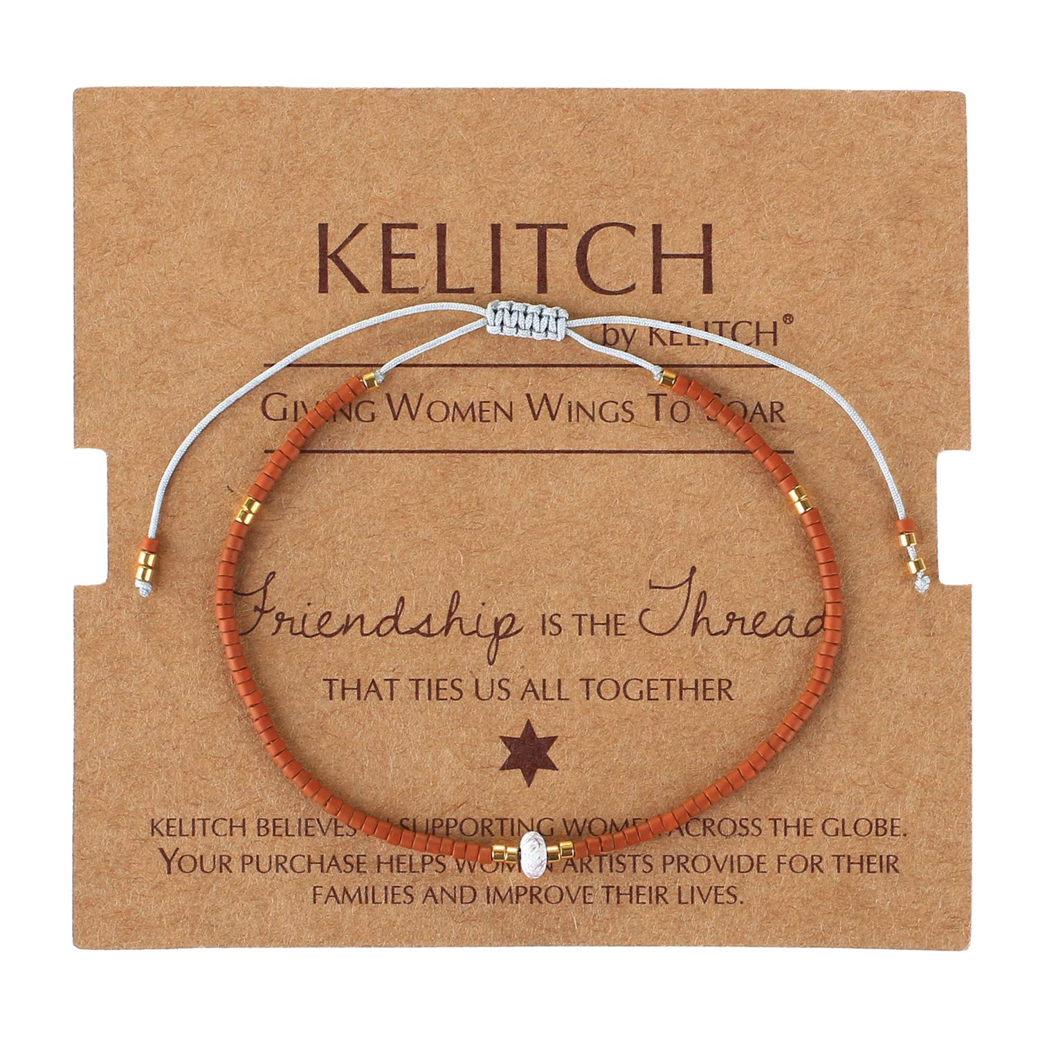 KELITCH Agate Seed Beads Friendship Bracelets for Women - Thin Adjustable Boho Beaded Bracelet Set - Perfect for Beach, Summer, and Everyday Wear