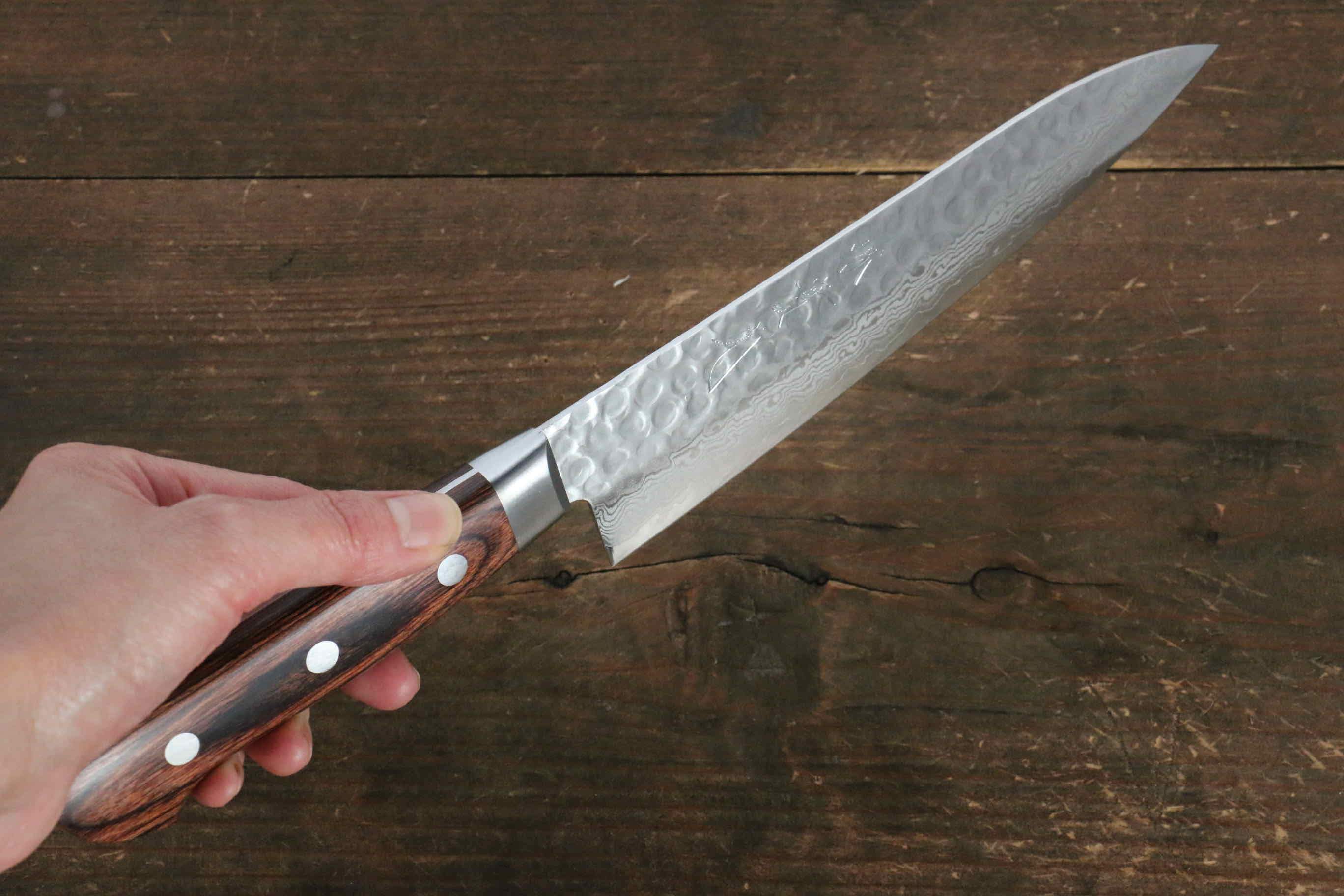 Premium Jikko VG10 17-Layer Damascus Gyuto Chef Knife 180mm - Japanese Mahogany Handle - Perfect for Sushi, Meat Cutting & Professional Kitchen Use