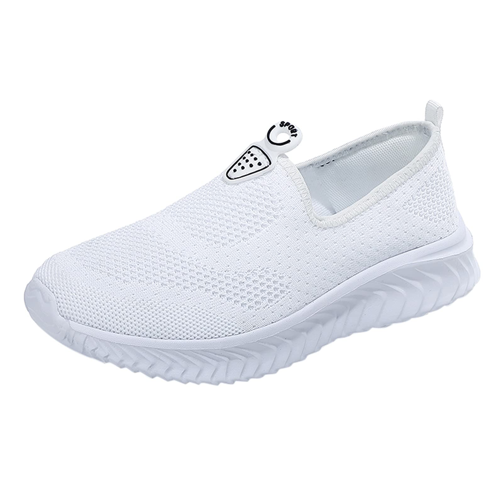 Women's Fashion Slip-On Sneakers - Chunky Wedge Athletic Shoes for Running, Sports & Outdoor Activities | Breathable Mesh Comfortable Flats | Casual Wear, Gym & Basketball