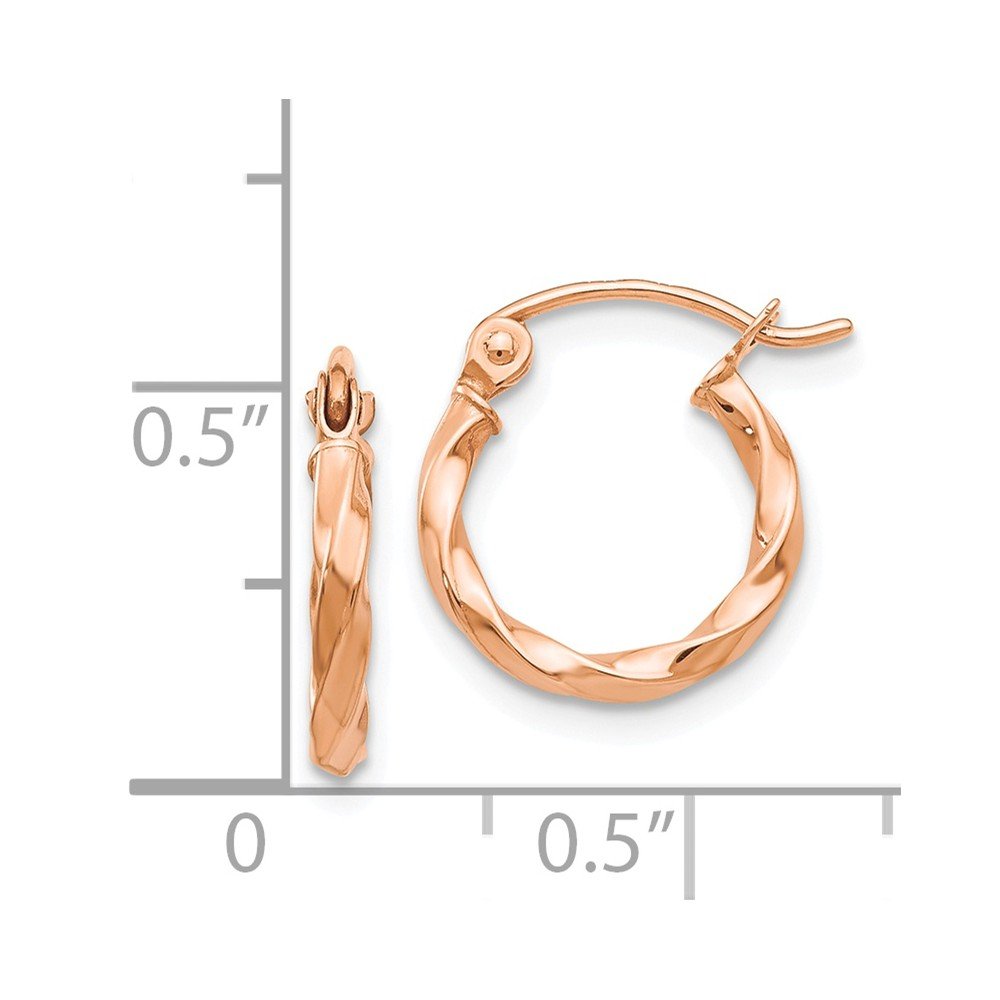 14K Rose Gold Twisted Hoop Earrings for Women - Elegant Jewelry Gift for Her - Perfect for Weddings, Parties & Everyday Wear | Jewels By Lux