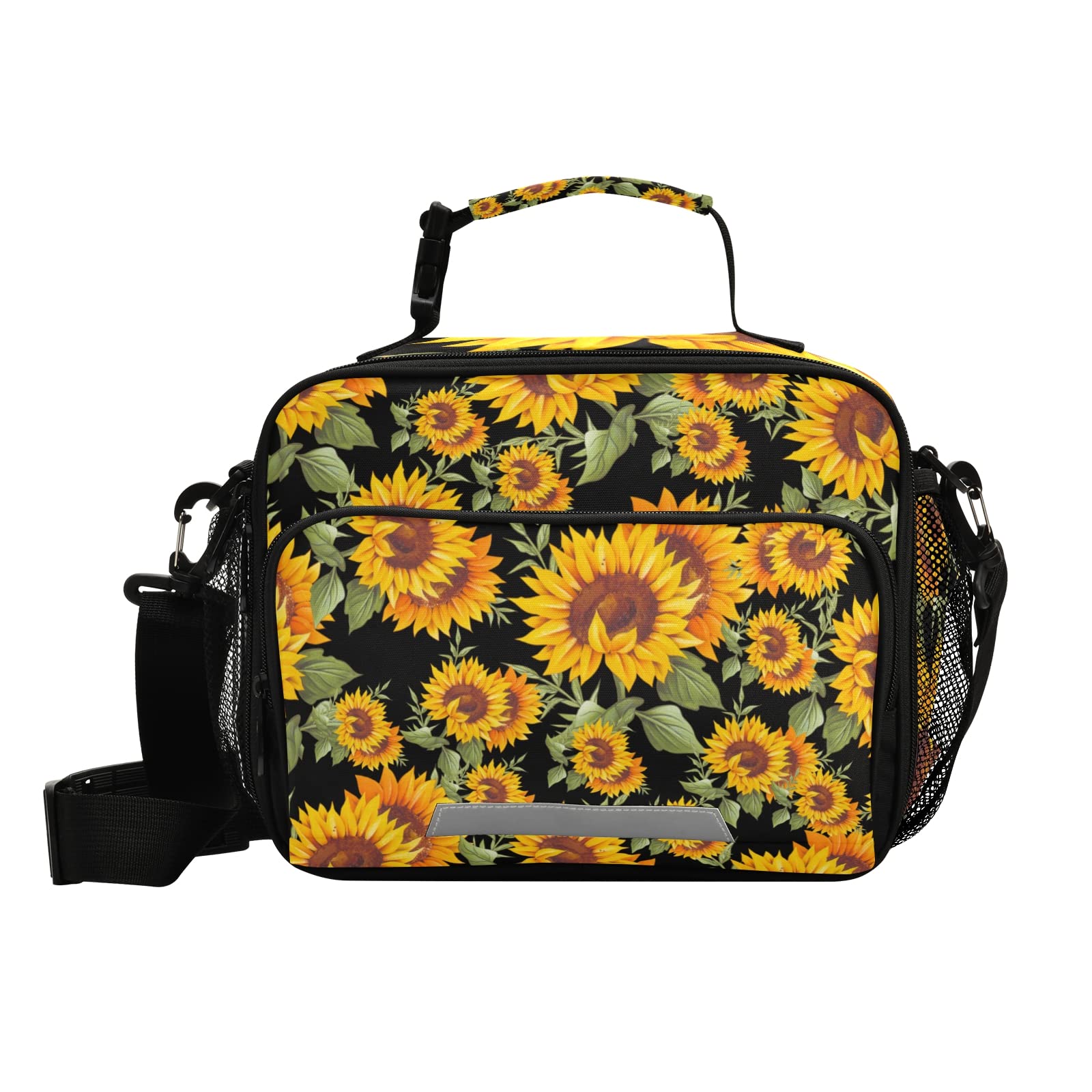 Sunflower Insulated Lunch Bag - Reusable & Lightweight Cooler Tote for Men & Women with Adjustable Shoulder Strap | Perfect for Work, School, Picnics & Outdoor Activities