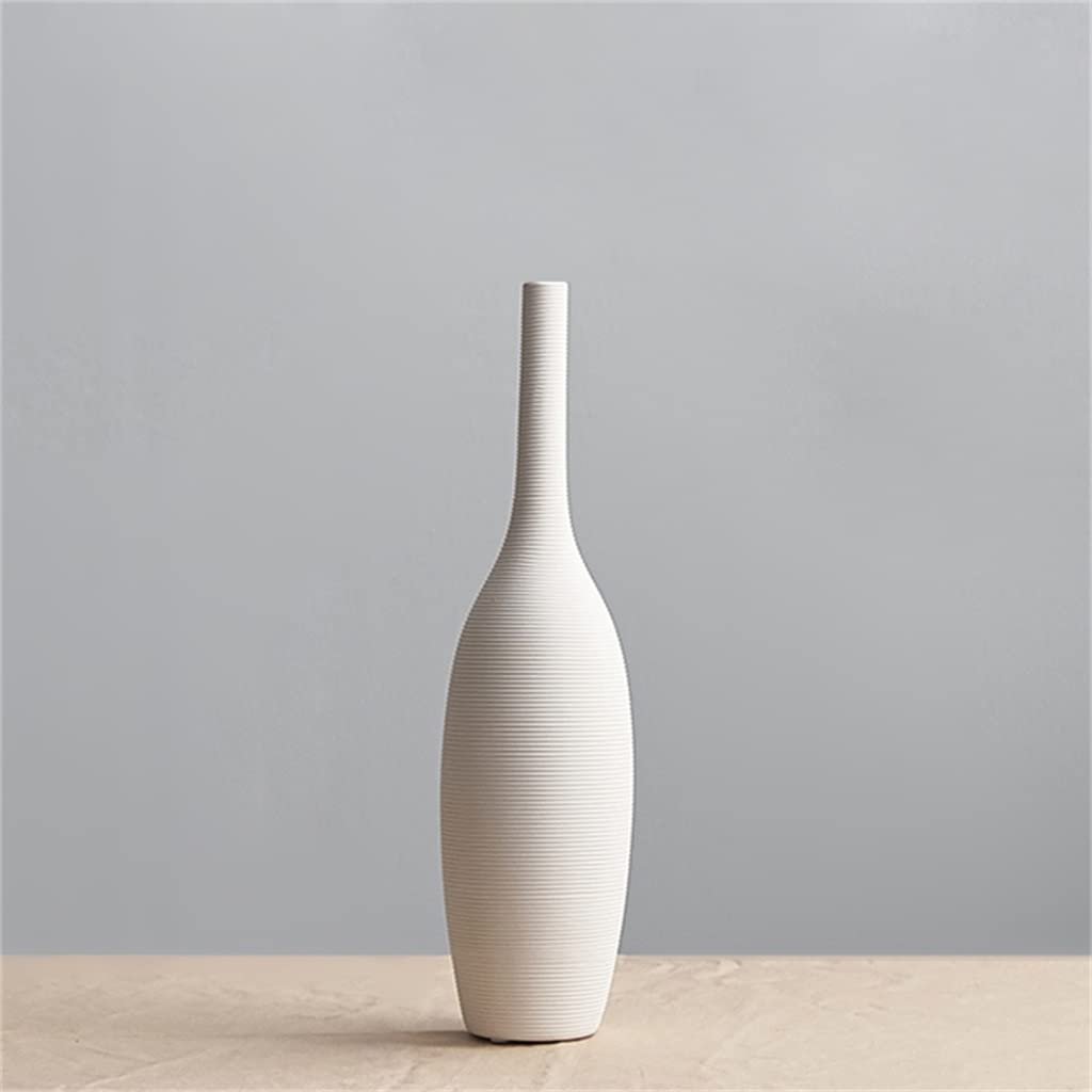 WIONC Ceramic Hollow Vase Figurines - Nordic Modern Flower Pots for Home Decor, White (Size A) | Perfect for Living Room, Office Desktop & Interior Decoration