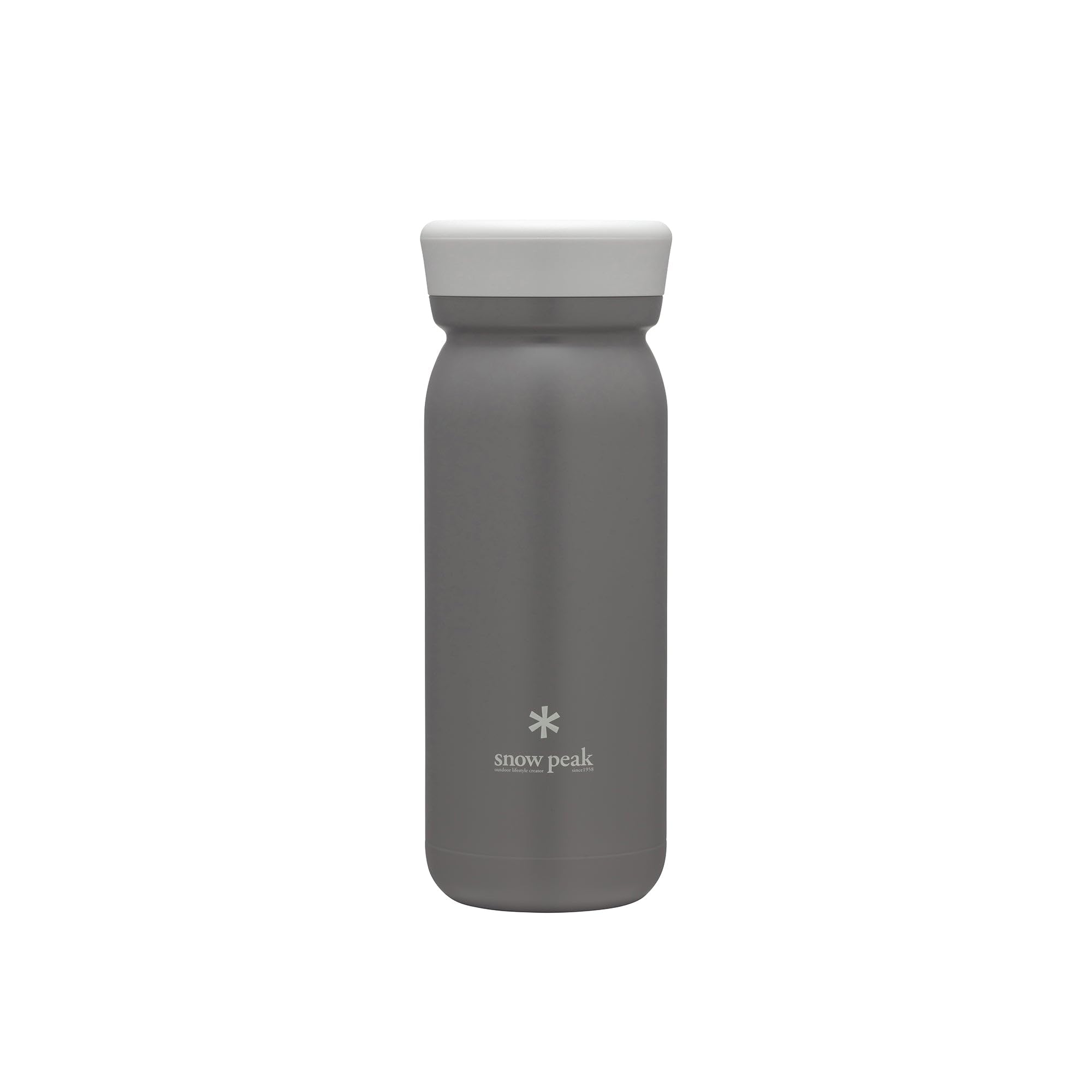 Snow Peak 500ml Ash Color Milk Bottle - Durable & Lightweight Camping Drinkware for Outdoor Adventures, Hiking, and Travel