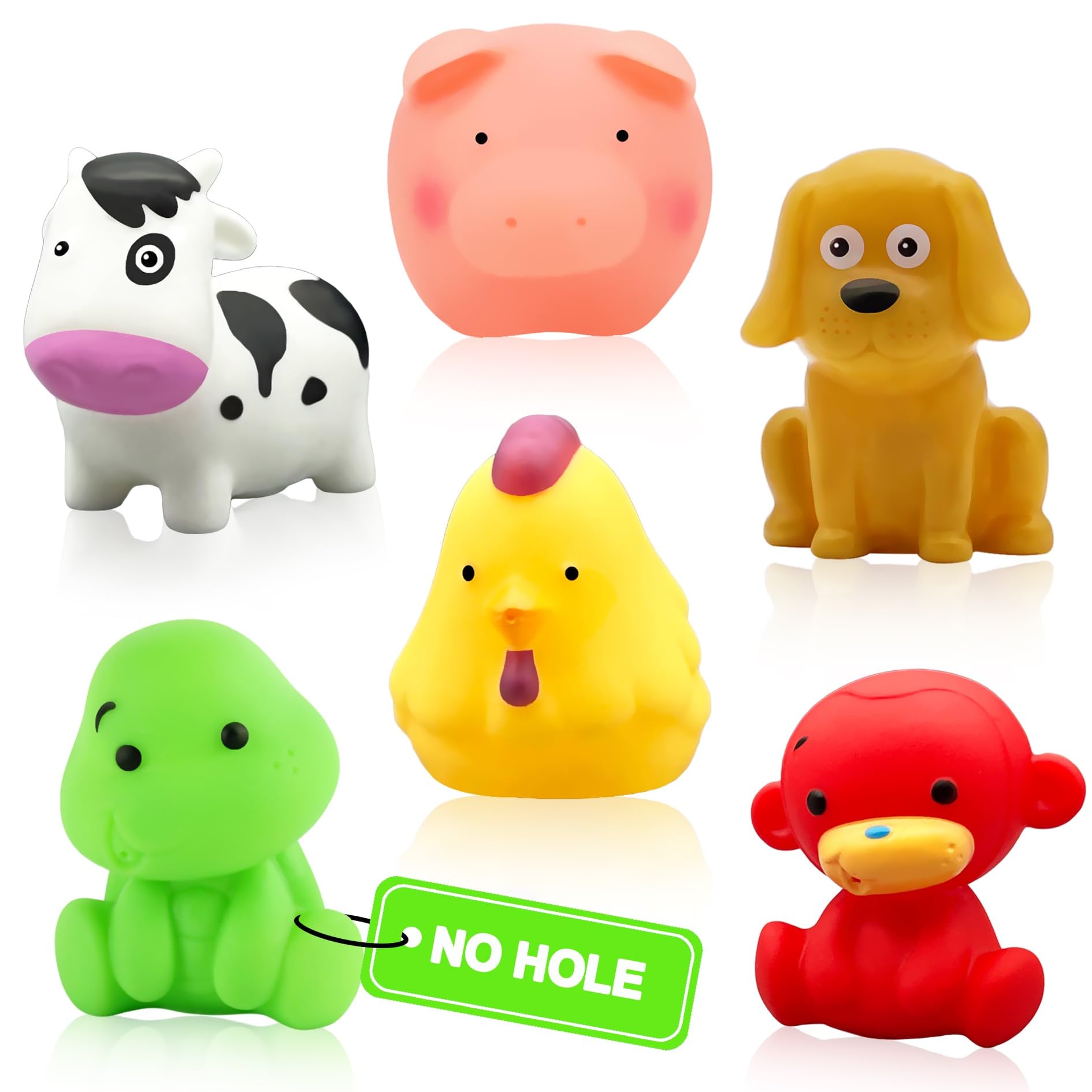 Mold-Free Baby Bath Toys for Kids Ages 1-3 | No-Hole Floating Bath Toys for Toddlers | Safe Bathtub, Pool & Water Table Toys | Perfect Infant Gift for 6-18 Months & 1-3 Year Old Boys & Girls | Fun Sensory Play During Bath Time & Outdoor Water Activities