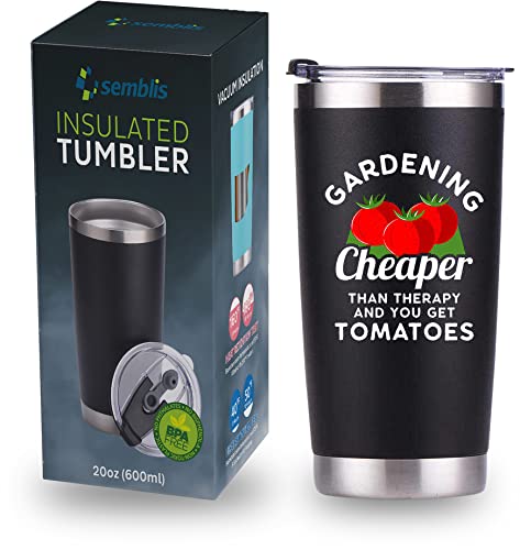 20oz Insulated Coffee Tumbler - Perfect Gardening Gift for Women & Men - Funny Plant Lover Gift for Mom or Dad - Leakproof Travel Mug for Coffee, Tea & Cold Drinks - Great for Gardening, Office & Outdoor Activities