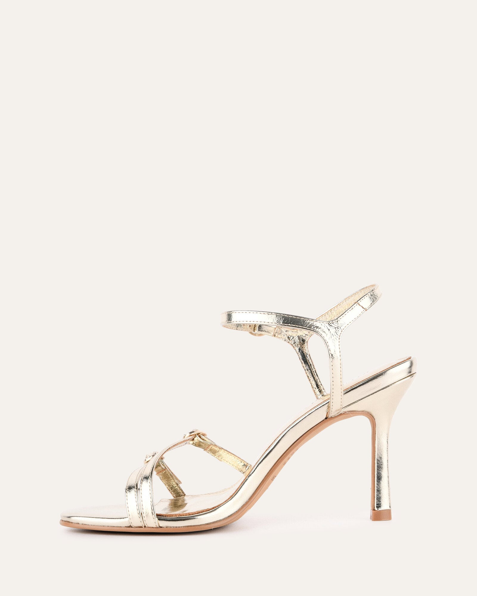 ROMY Women's Gold Leather High Heels - Elegant Stiletto Pumps for Parties, Weddings & Evening Events
