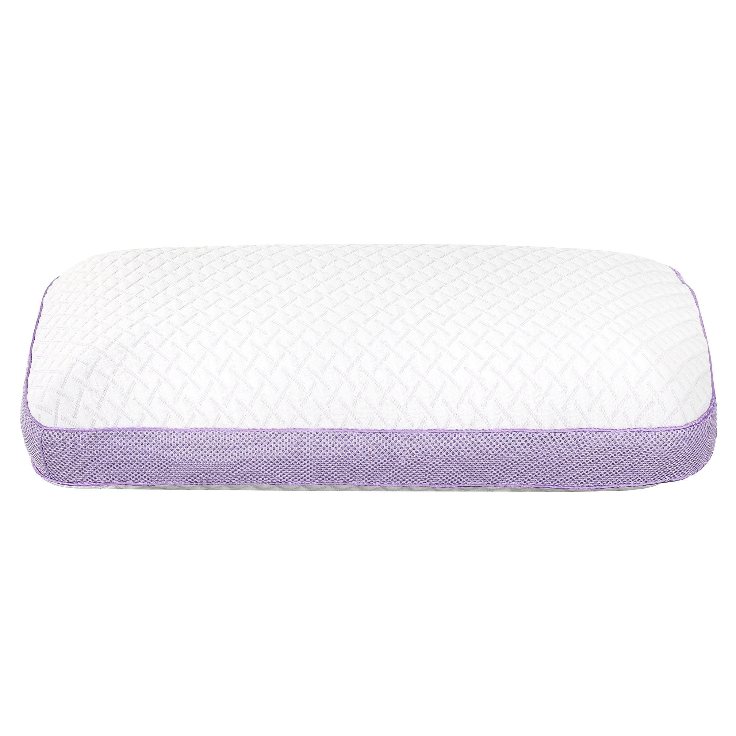 Serenity Lavender Infused Memory Foam Pillow - Orthopedic Neck Support for Side, Back & Stomach Sleepers - White & Purple Soothing Aromatherapy Pillow for Better Sleep & Stress Relief