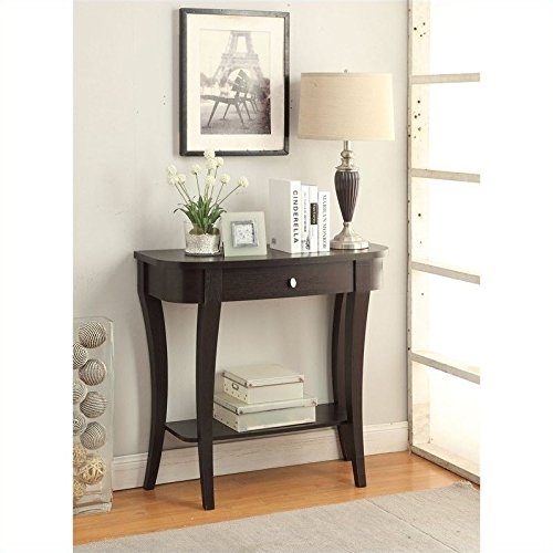 Pemberly Row Console Table - Espresso Finish - Entryway, Living Room & Hallway Decor - Modern Narrow Sofa Table for Small Spaces