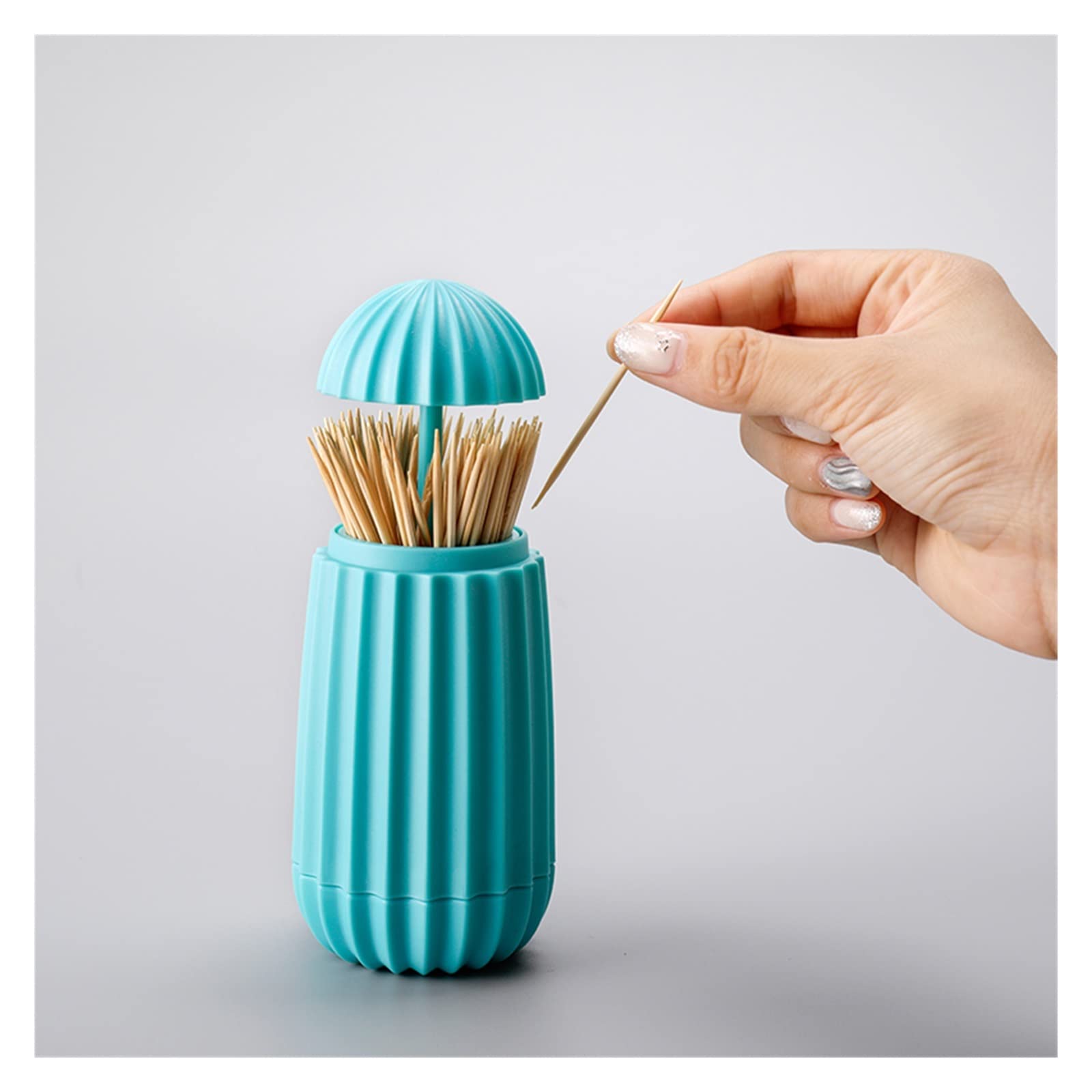 Automatic Cactus-Shaped Toothpick Holder & Cotton Swab Box - Bamboo Stick Organizer, Thickened Plastic Storage Container for Household & Dining Table Decoration | Perfect for Kitchen, Bathroom, and Party Supplies Organization