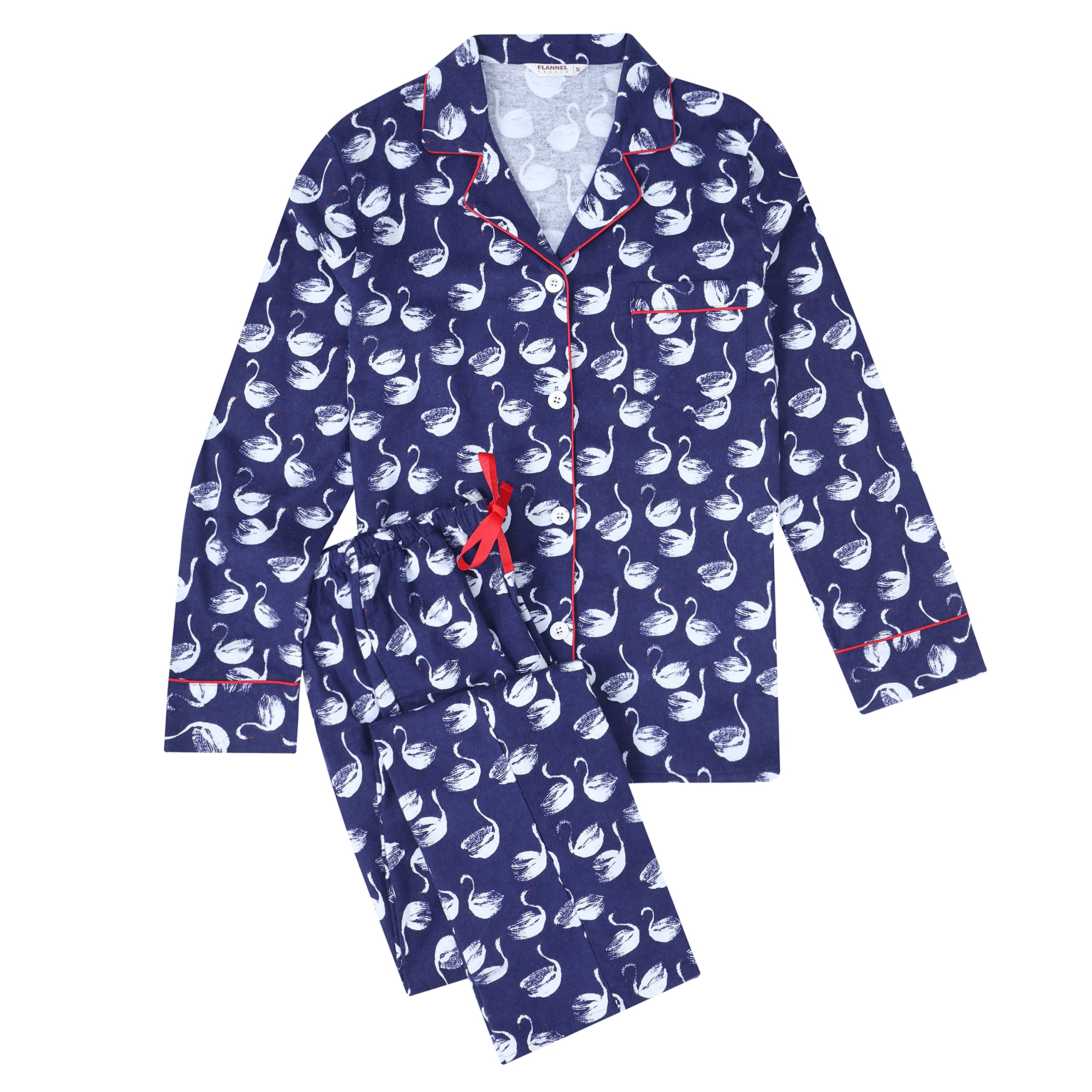 Women's 100% Cotton Flannel Pajama Set - Soft & Warm Sleepwear for Winter Nights - Cozy Lounge Wear for Home, Sleepovers and Relaxation