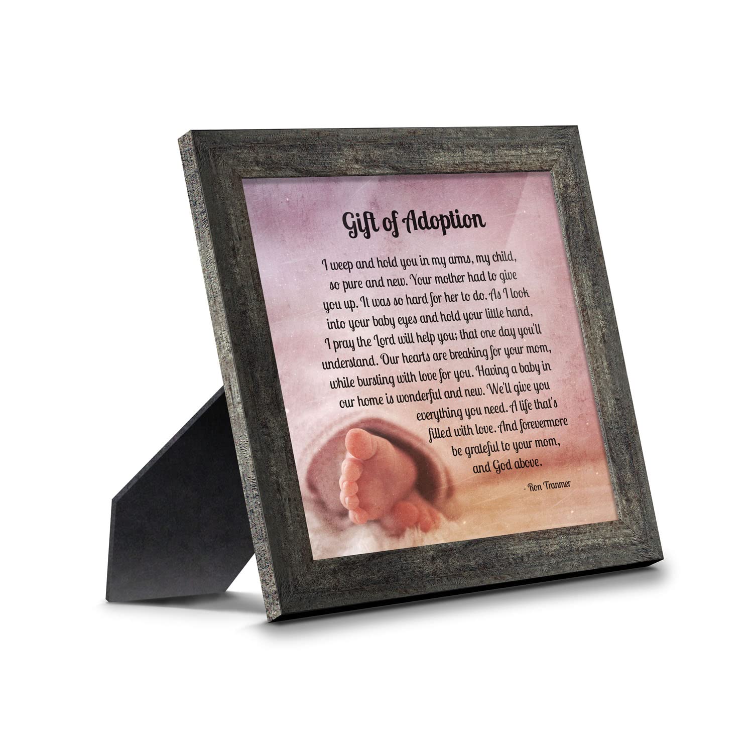 Crossroads Home Décor Adoption Picture Frame with Poem - 8697BW - Perfect for Baby Showers, Adoption Announcements & Family Keepsakes