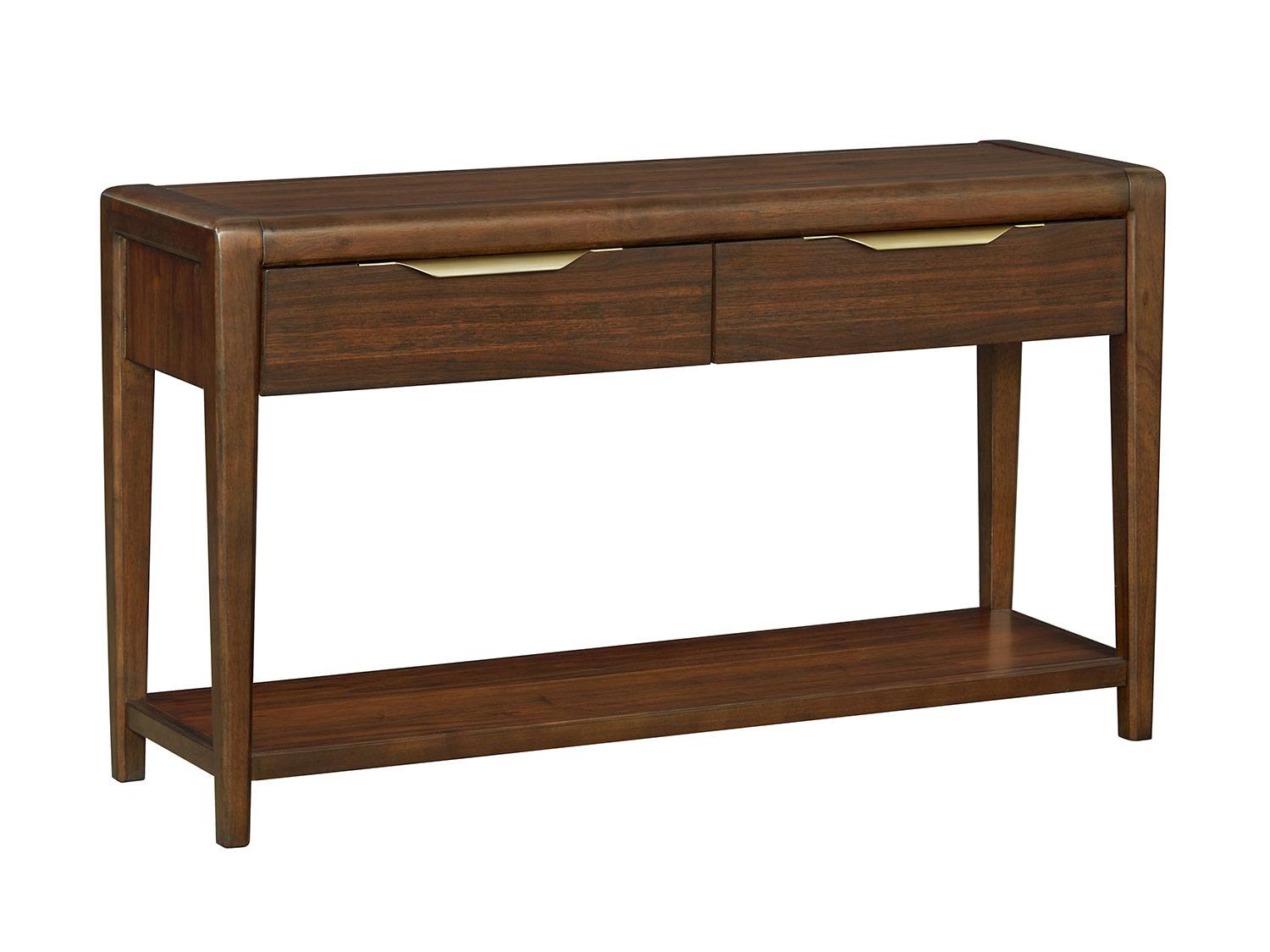 Anders 52-Inch Sofa Table - Dark Walnut Finish - Console Table for Living Room, Entryway, or Behind Couch - Sturdy Wooden Hallway Table with Storage Shelf