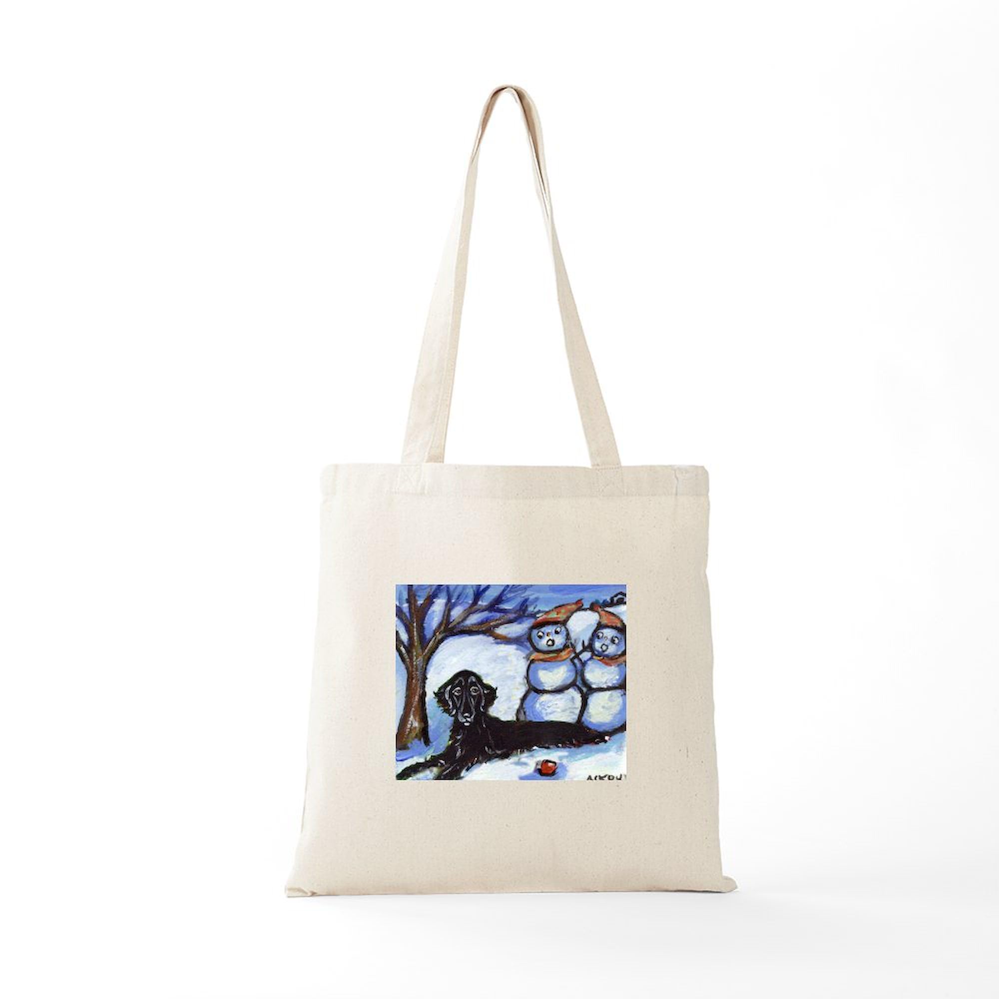 Flattie Winter Season Design Tote Bag - Natural Canvas Reusable Shopping Bag for Groceries, Beach & Everyday Use | Eco-Friendly & Durable