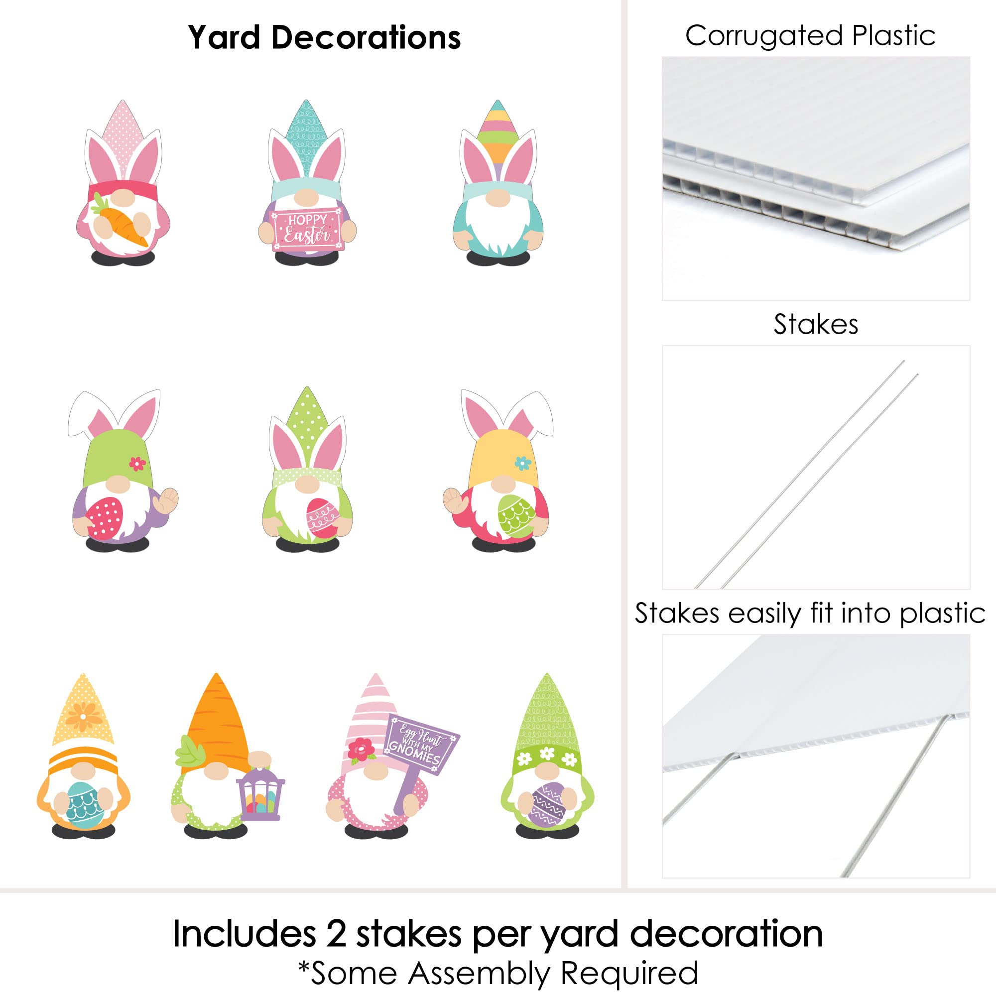 Big Dot of Happiness Easter Gnomes - 10-Piece Outdoor Lawn Decor Set for Spring Bunny Party Yard Decorations | Perfect for Easter Celebrations, Garden Parties & Seasonal Home Decor
