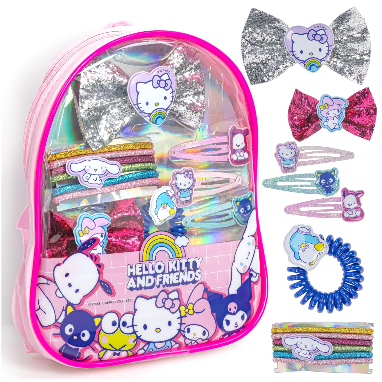 Hello Kitty and Friends Mini Backpack with Hair Accessories Gift Set for Girls Ages 3+ | Perfect for Birthday Parties, Sleepovers, Makeovers & School Supplies | Kawaii Cute Backpack for Kids