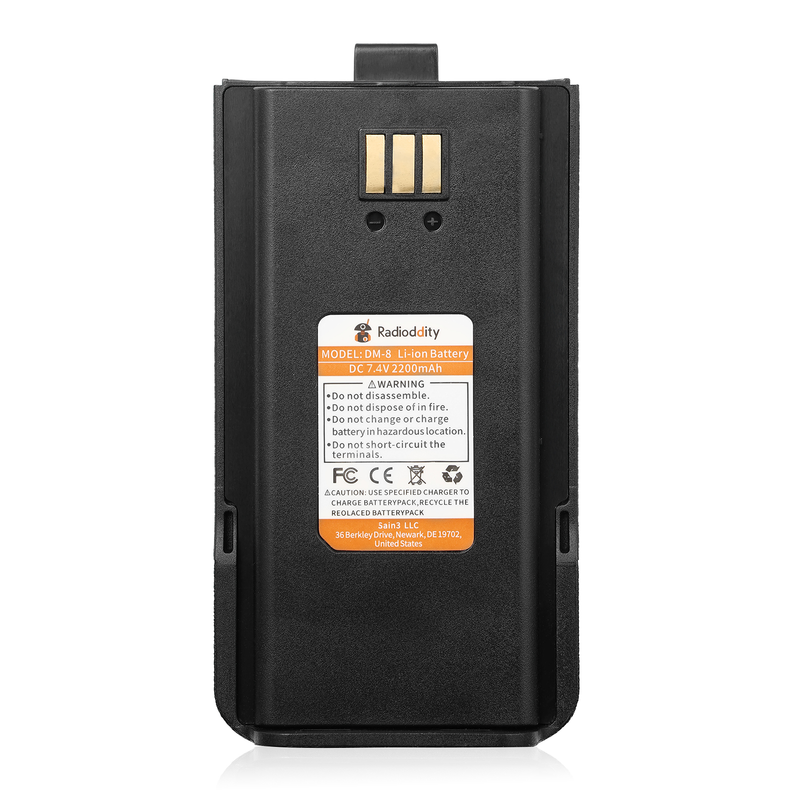 2200mAh Replacement Battery for Radioddity GD-77 GD-77S GA-510 DM-1801 - Long Lasting Power for Ham Radio & Two-Way Communication