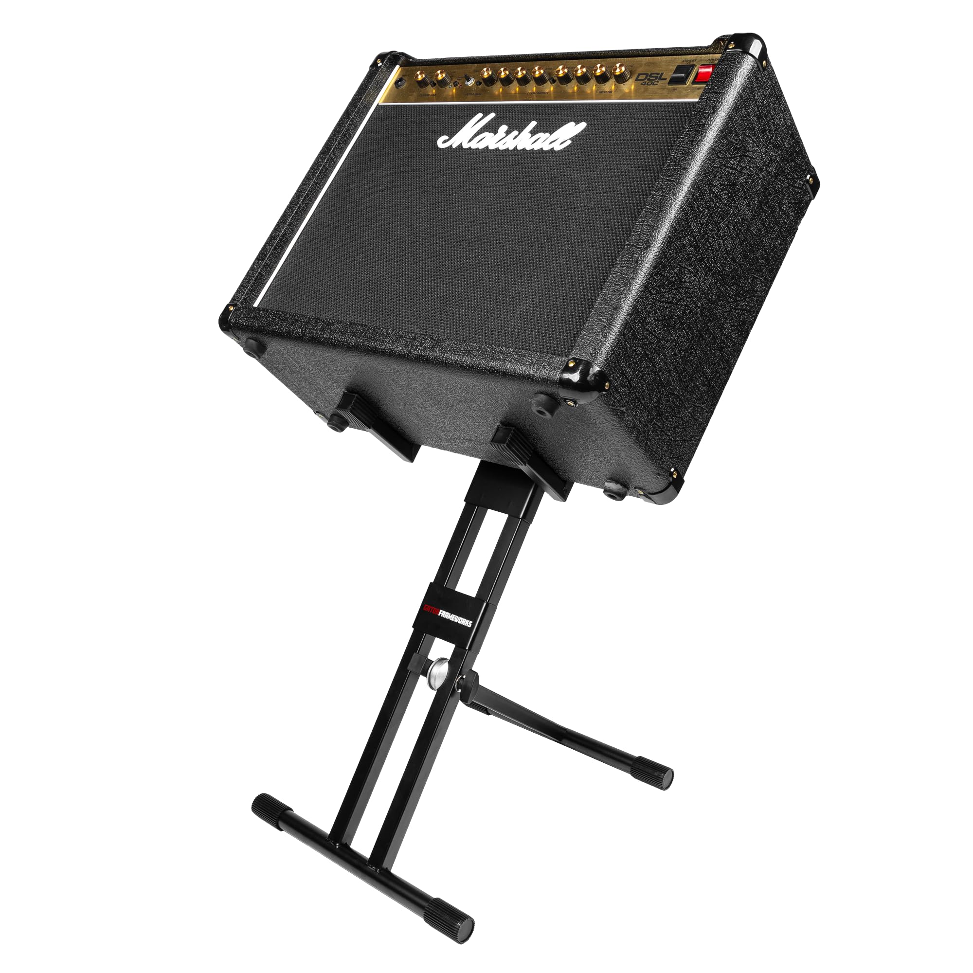 Gator Frameworks GFWGTRAMP200 High Profile Guitar Amp Stand - Heavy Duty & Adjustable for Digital Modelers, Head Units | Ideal for Live Performances, Studio Recording & Home Practice
