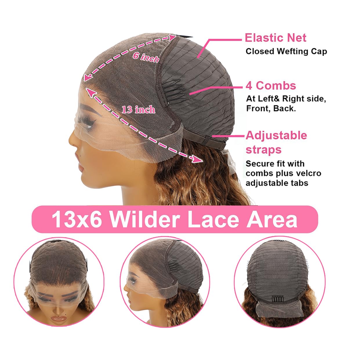 30 Inch Ombre Honey Blonde Human Hair Lace Front Wig - 4/27 Colored 13x6 HD Lace with Baby Hair & Pre-Plucked Hairline - Deep Wave Curly Lace Frontal Wig for Women | Perfect for Daily Wear, Cosplay, Parties and Special Occasions