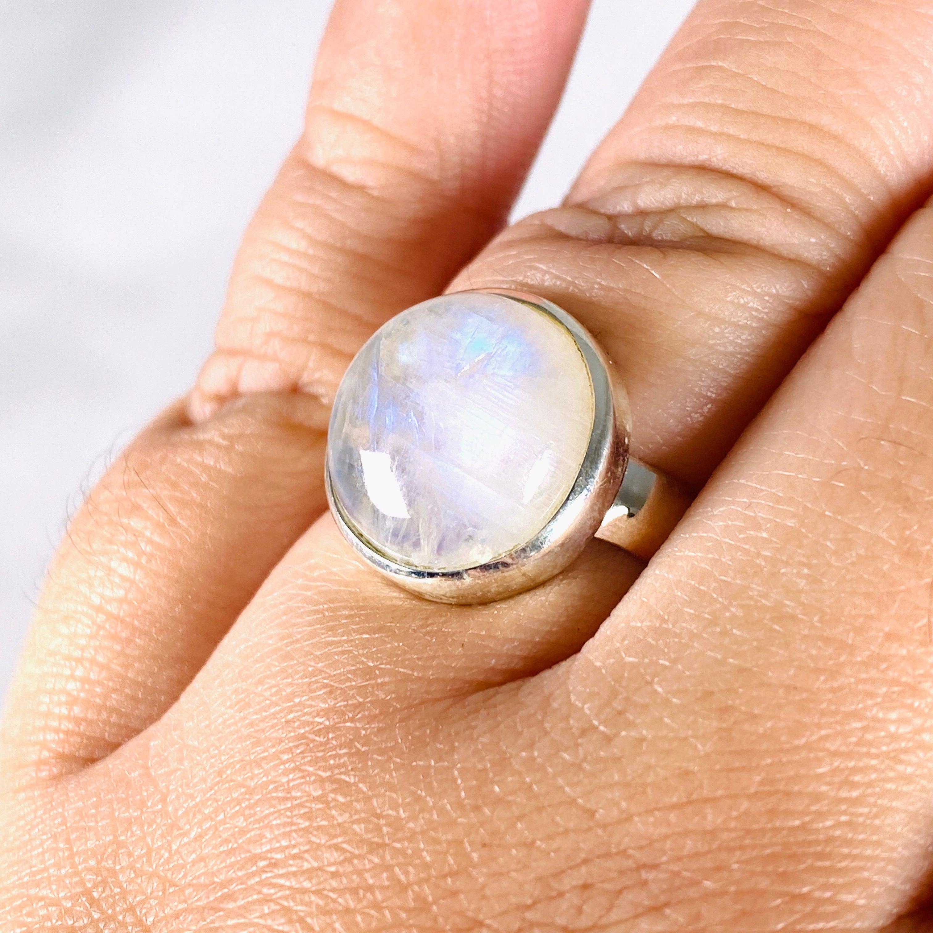 Moonstone Oval Ring - Size 11 - Sterling Silver Women's Jewelry - KRGJ3014 | Elegant Gift for Birthdays, Anniversaries & Special Occasions