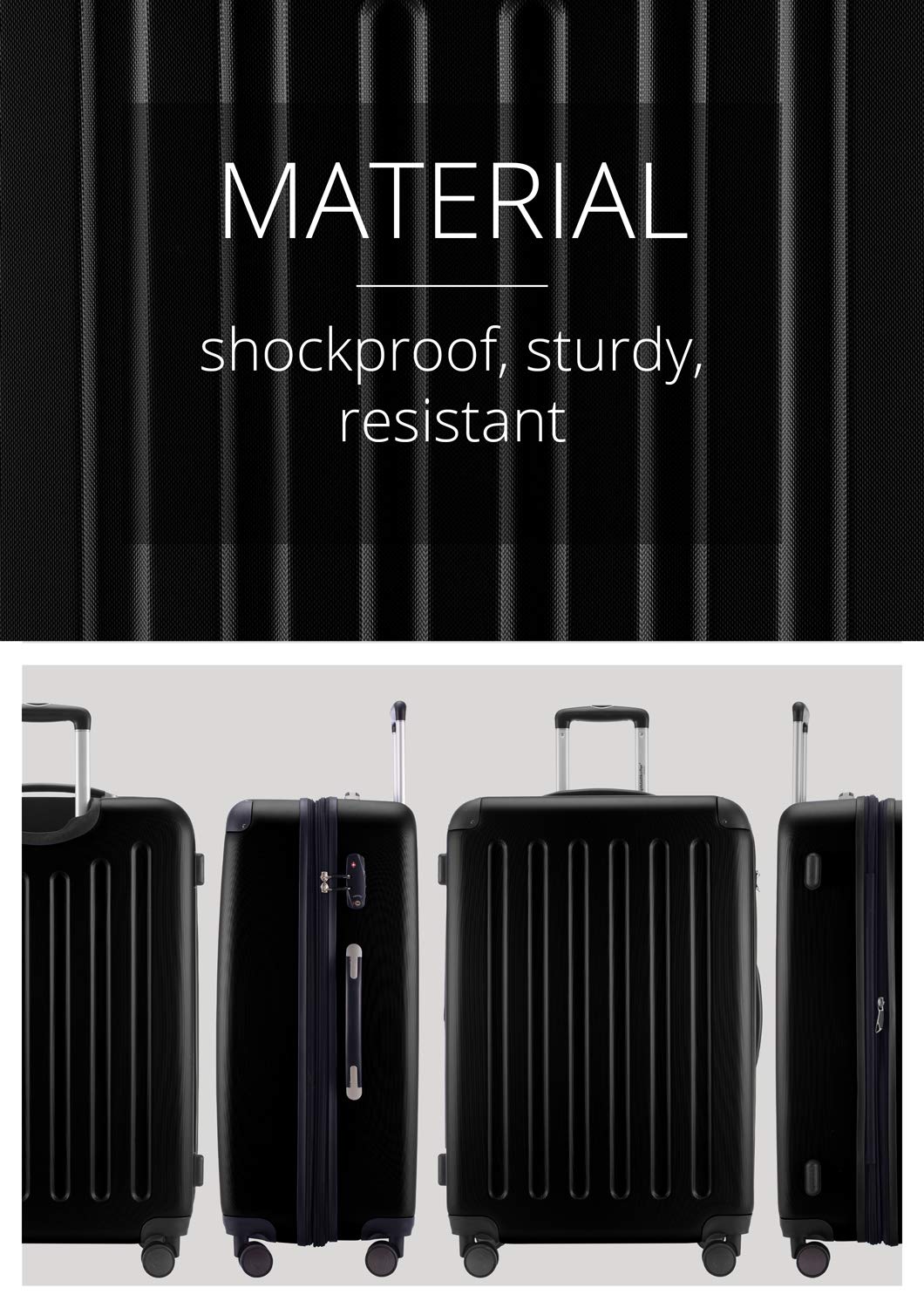 Premium White 3-Piece Luggage Set by Hauptstadtkoffer - Lightweight Durable Suitcase for Travel, Business Trips & Family Vacations | Carry-On Check-In Compatible