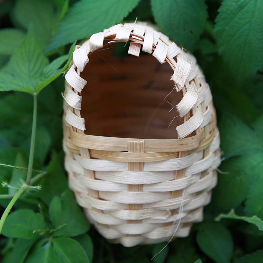 Handmade Natural Bamboo Bird House for Finches - Outdoor Bird Shelter, Cage & Hideout Toy - Perfect for Garden, Backyard & Patio Bird Watching