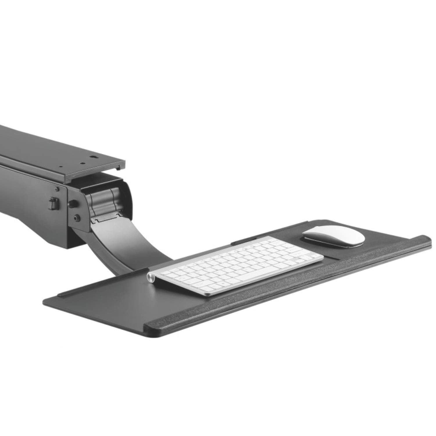 MC-795 Retractable Keyboard Tray with Mouse Platform - Under Desk Mount Keyboard Holder for Office, Gaming & Home Workspace Organization