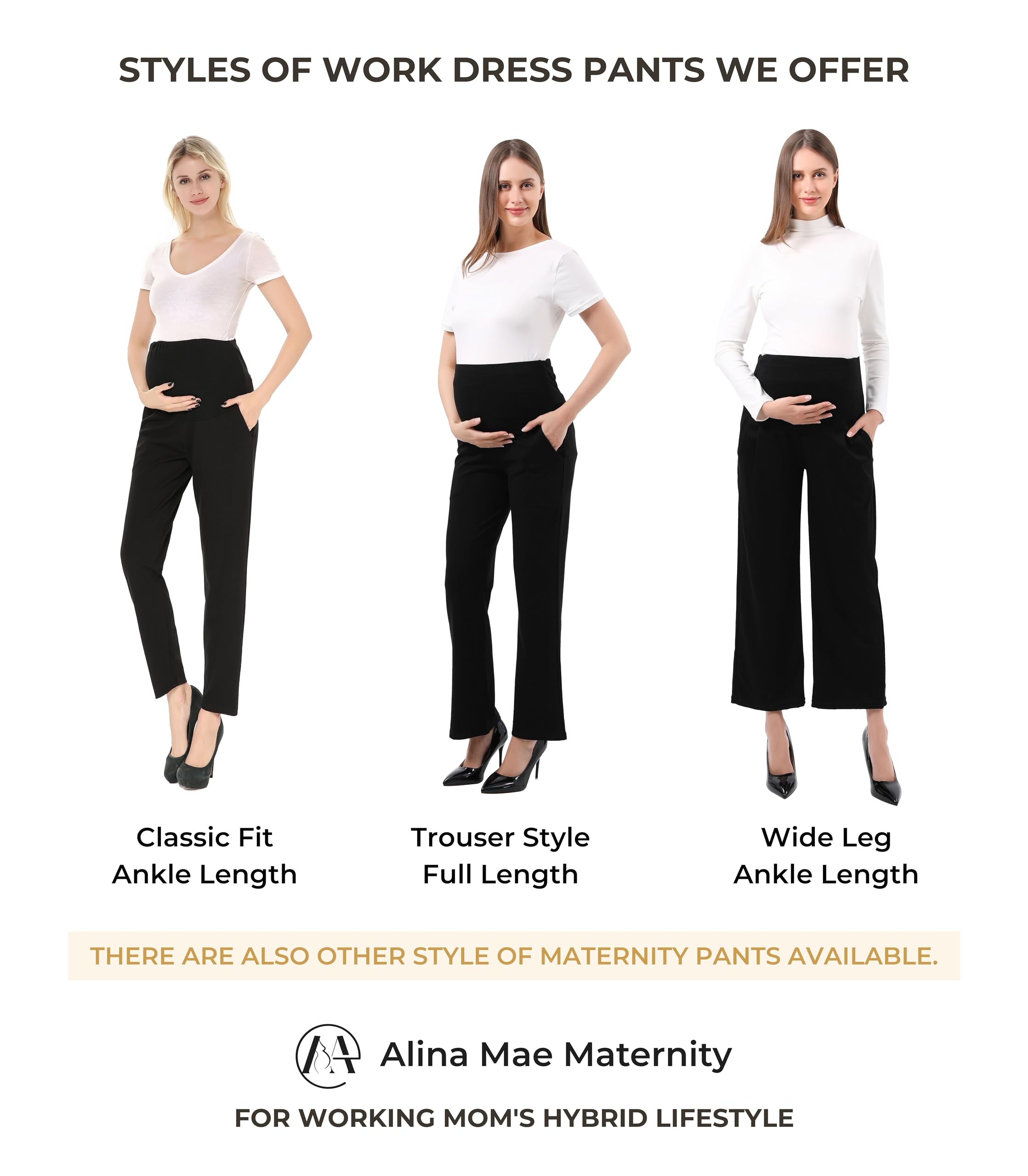 **Stretch Maternity Pants for Women - Comfortable Over-Bump Pregnancy Capris for Work & Casual Wear | Perfect for Office, Travel & Everyday Comfort**