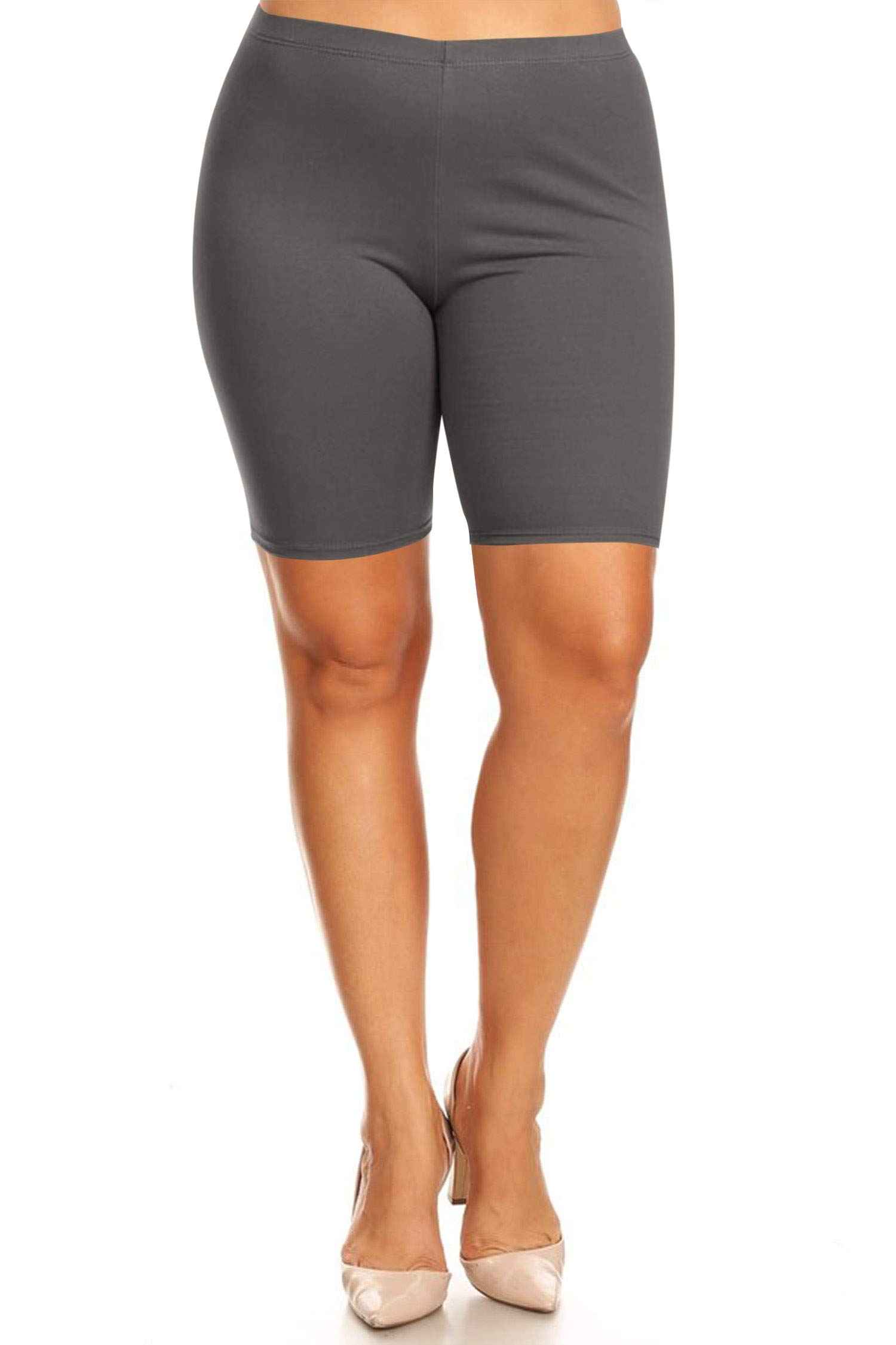 Plus Size High Waist Yoga Shorts for Women - Comfortable Workout Biker Pants - Made in USA - Perfect for Gym, Running & Home Exercises