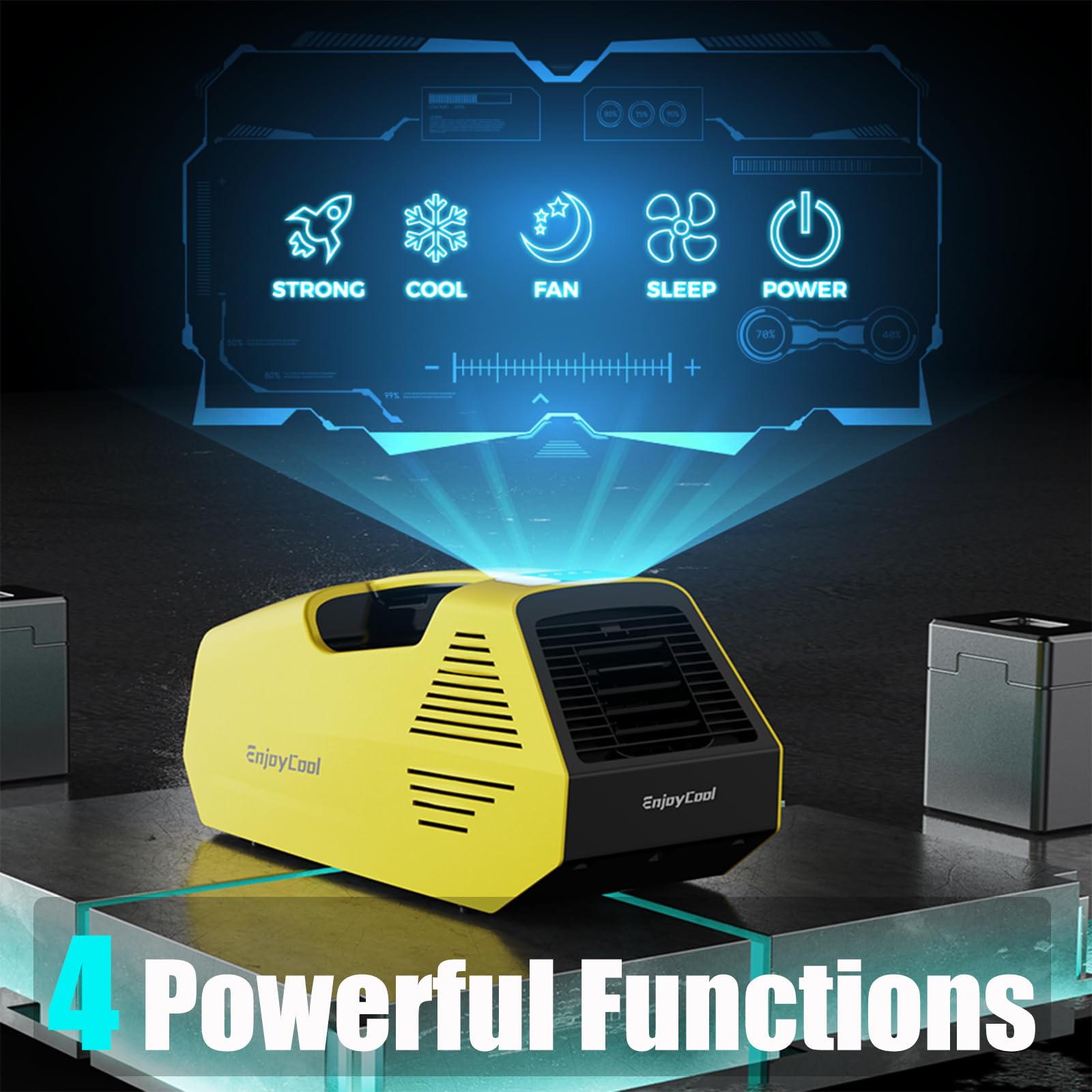 2380BTU Portable Air Conditioner - Fast Cooling Outdoor AC Unit for Tents, Camping & RVs | Built-in Cool/Fan/Sleep Modes | 24V 220W Low Power Consumption | Perfect for Summer Outdoor Adventures & Emergency Cooling