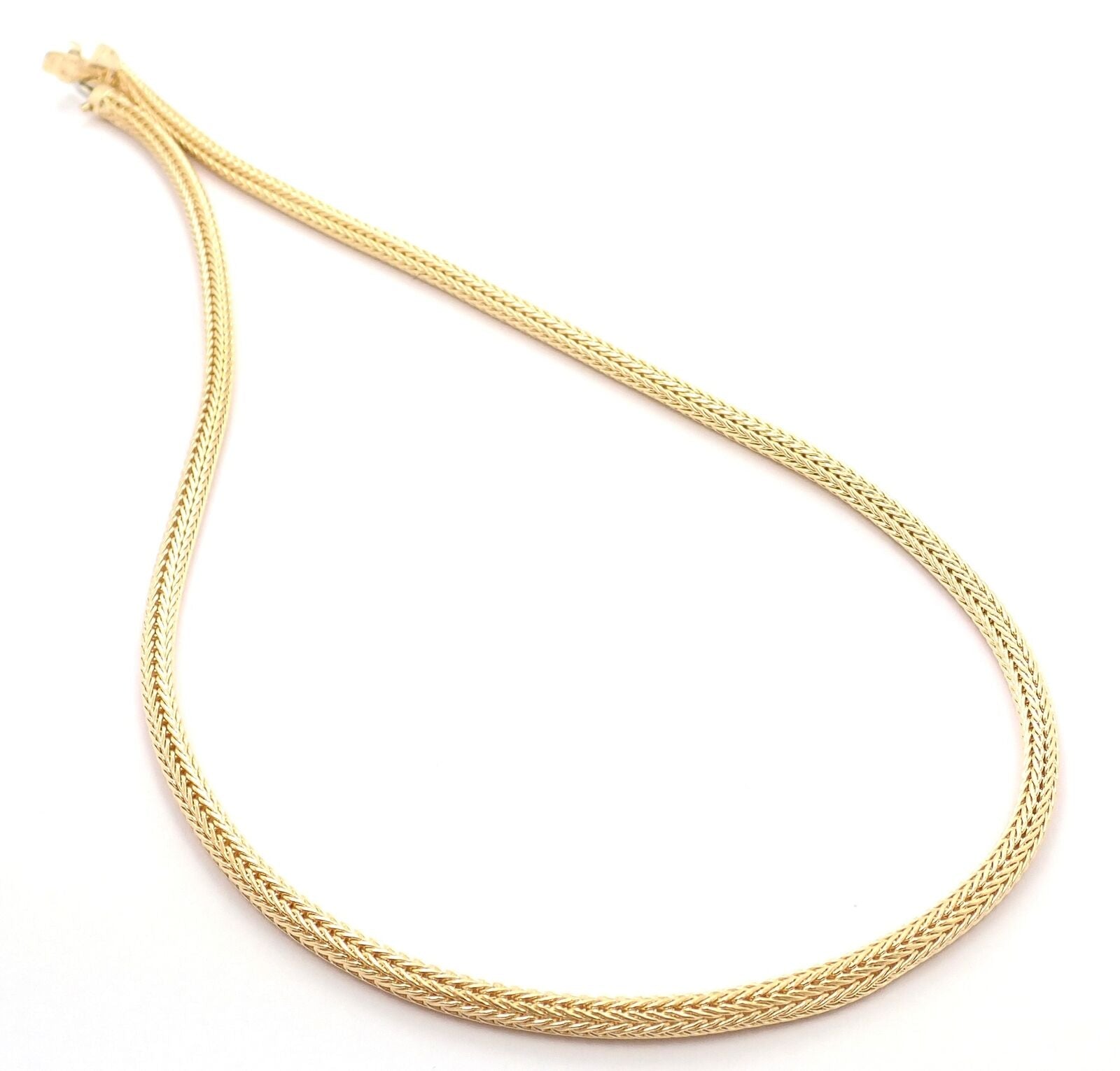 Authentic Vintage Tiffany & Co 18k Yellow Gold Foxtail Link Chain Necklace for Women - Elegant Jewelry Gift for Anniversary, Birthday & Special Occasions