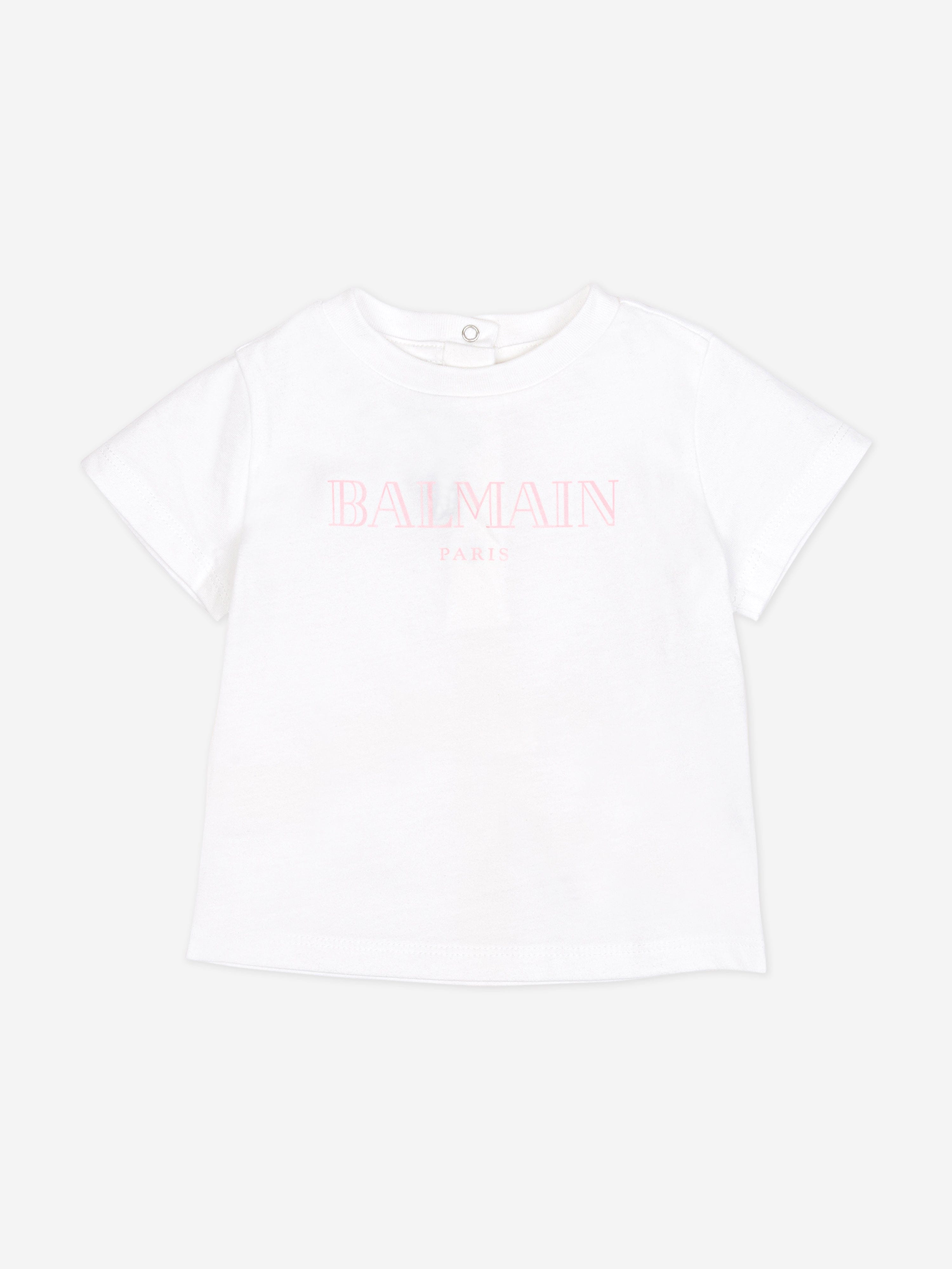 Baby Girls Logo T-Shirt in White - Soft Cotton Short Sleeve Top for Toddlers - Perfect for Playdates, Daycare & Family Photos